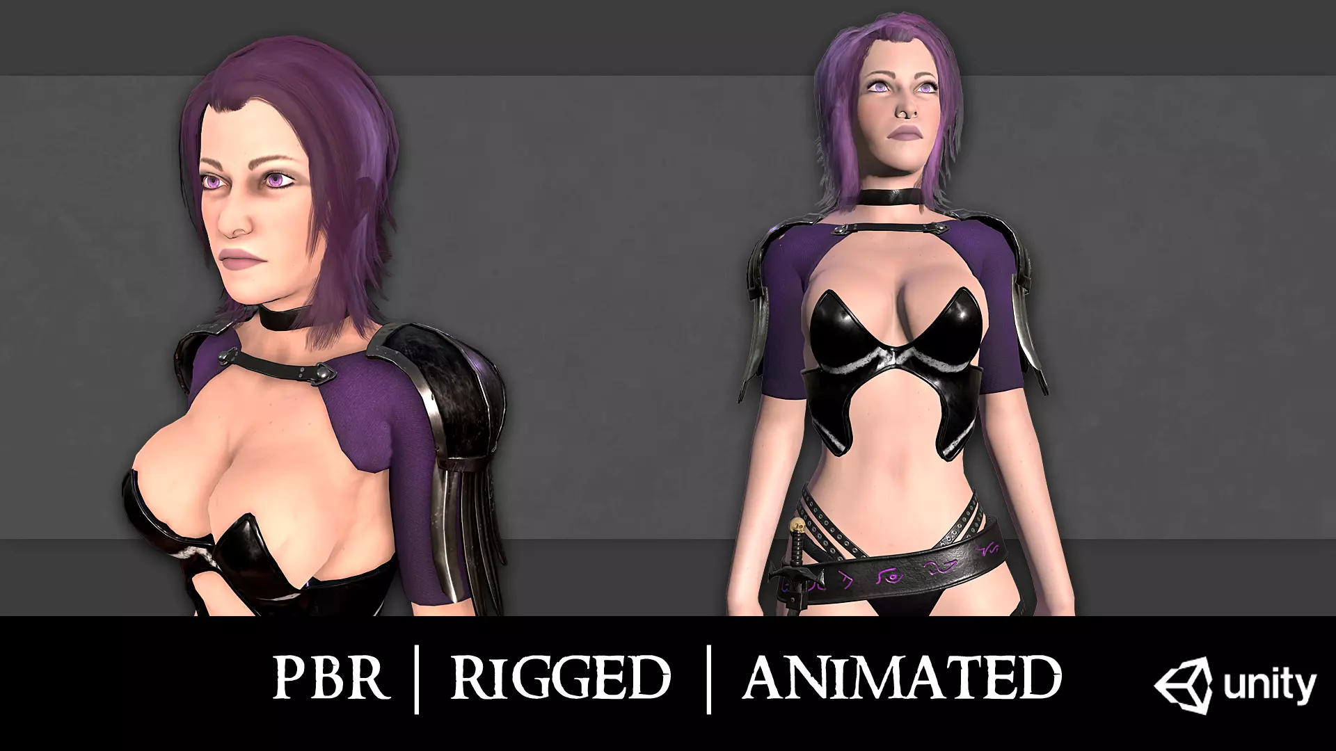 Fantasy Necromancer - Female hero Low-poly 3D model_0