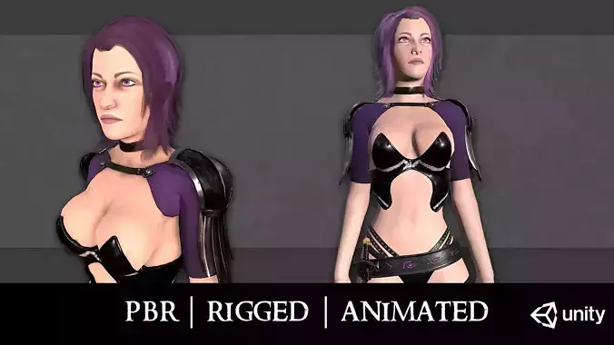 Fantasy Necromancer - Female hero Low-poly 3D model