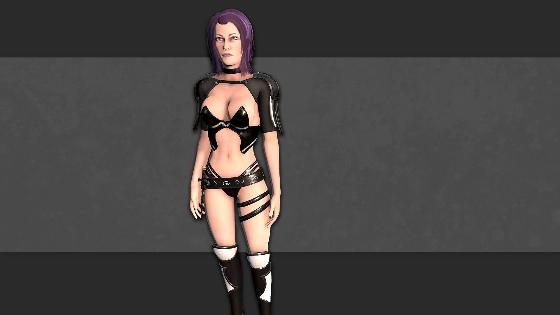 Fantasy Necromancer - Female hero Low-poly 3D model_8