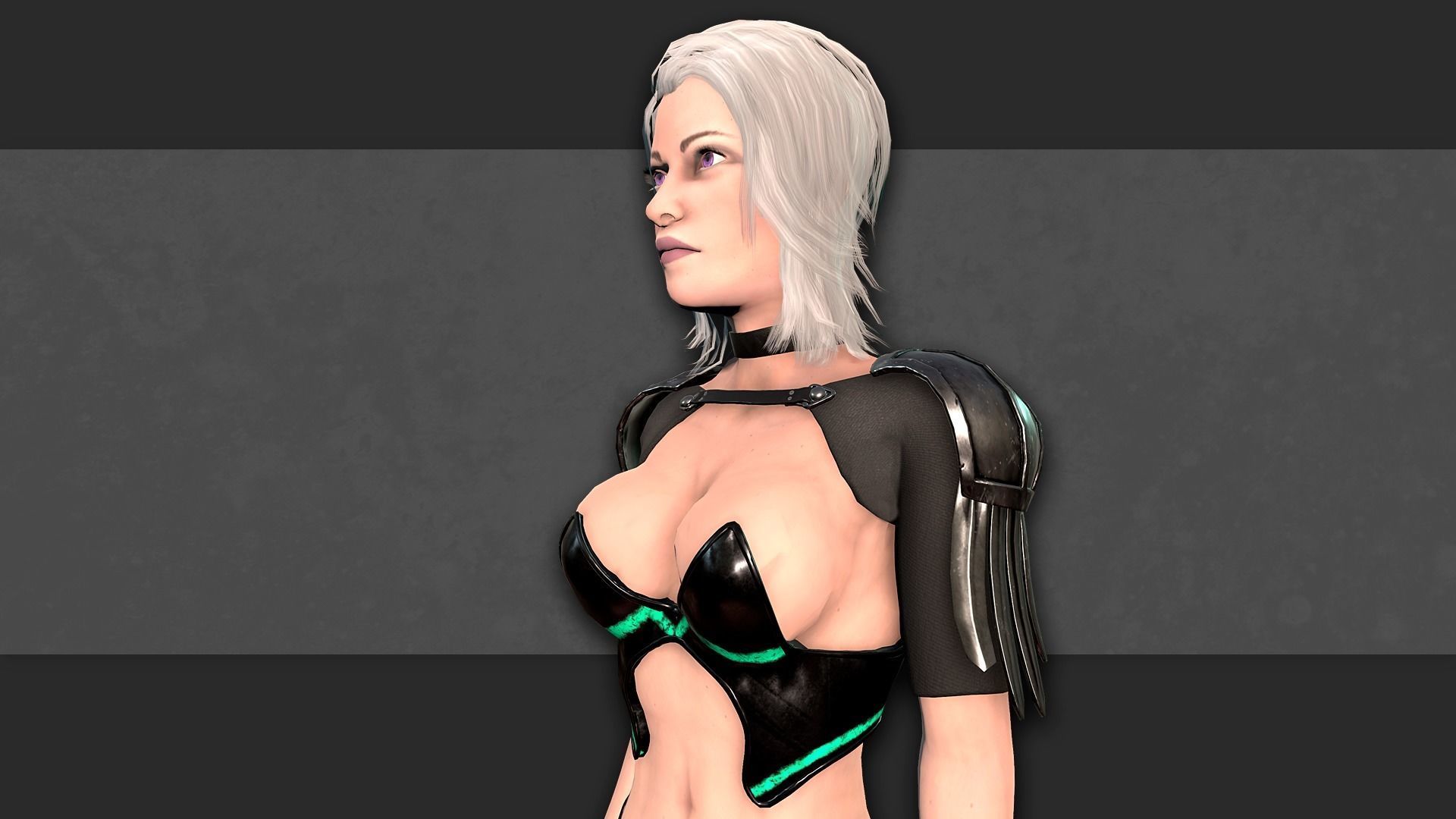 Fantasy Necromancer - Female hero Low-poly 3D model_6