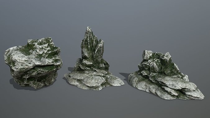 Rock Set Low-poly 3D model