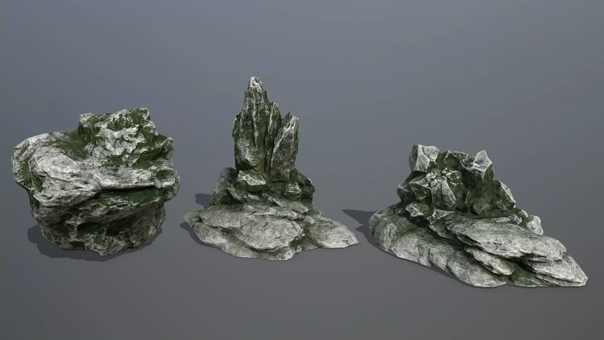 Rock Set Low-poly 3D model_0