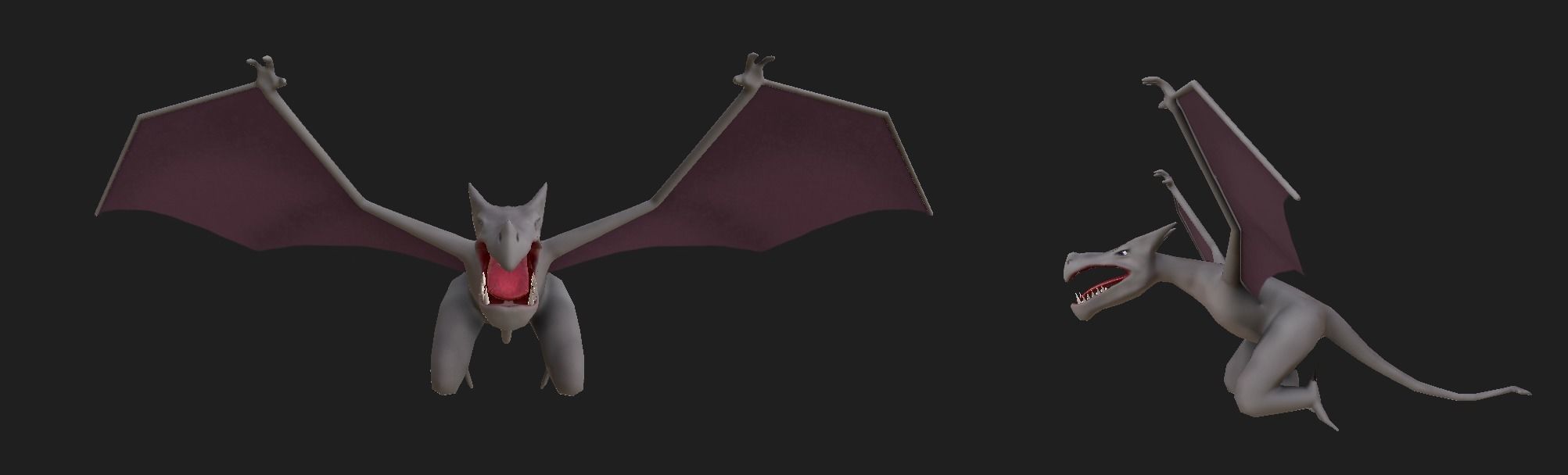 Aerodactyl dragon Low-poly 3D model_3