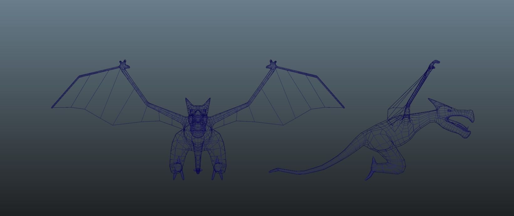 Aerodactyl dragon Low-poly 3D model_4