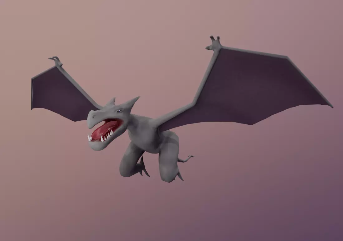 Aerodactyl dragon Low-poly 3D model_0