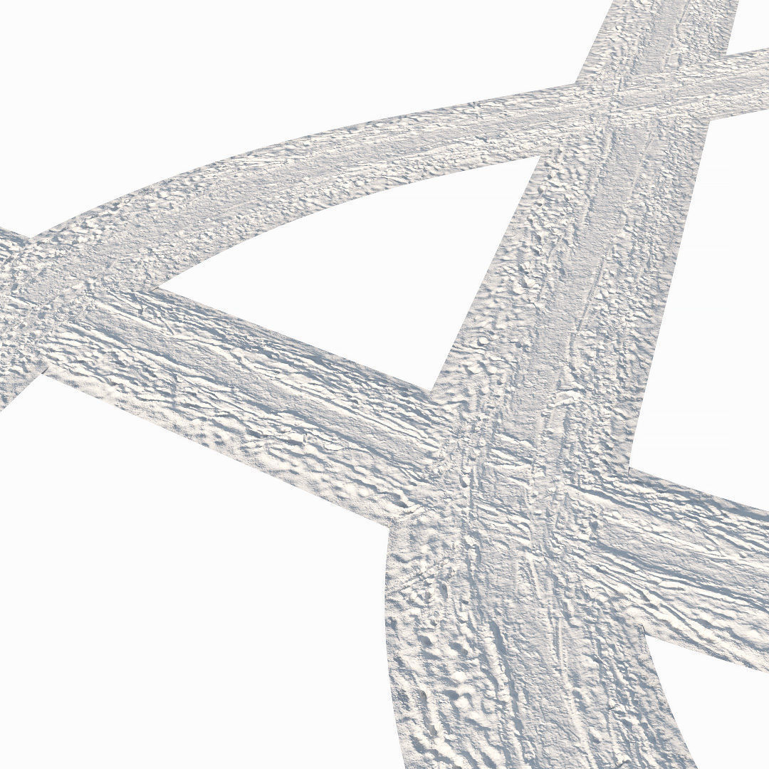 Winter footpath 13 meters Low-poly 3D model_5