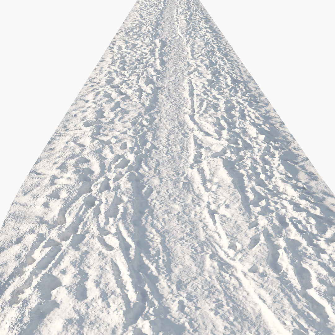 Winter footpath 13 meters Low-poly 3D model_2