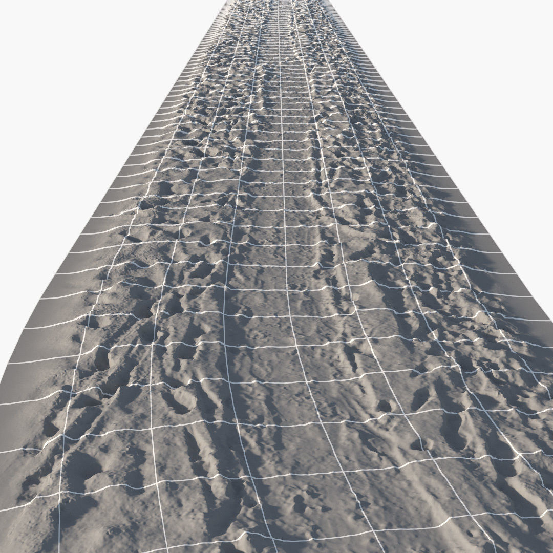 Winter footpath 13 meters Low-poly 3D model_6