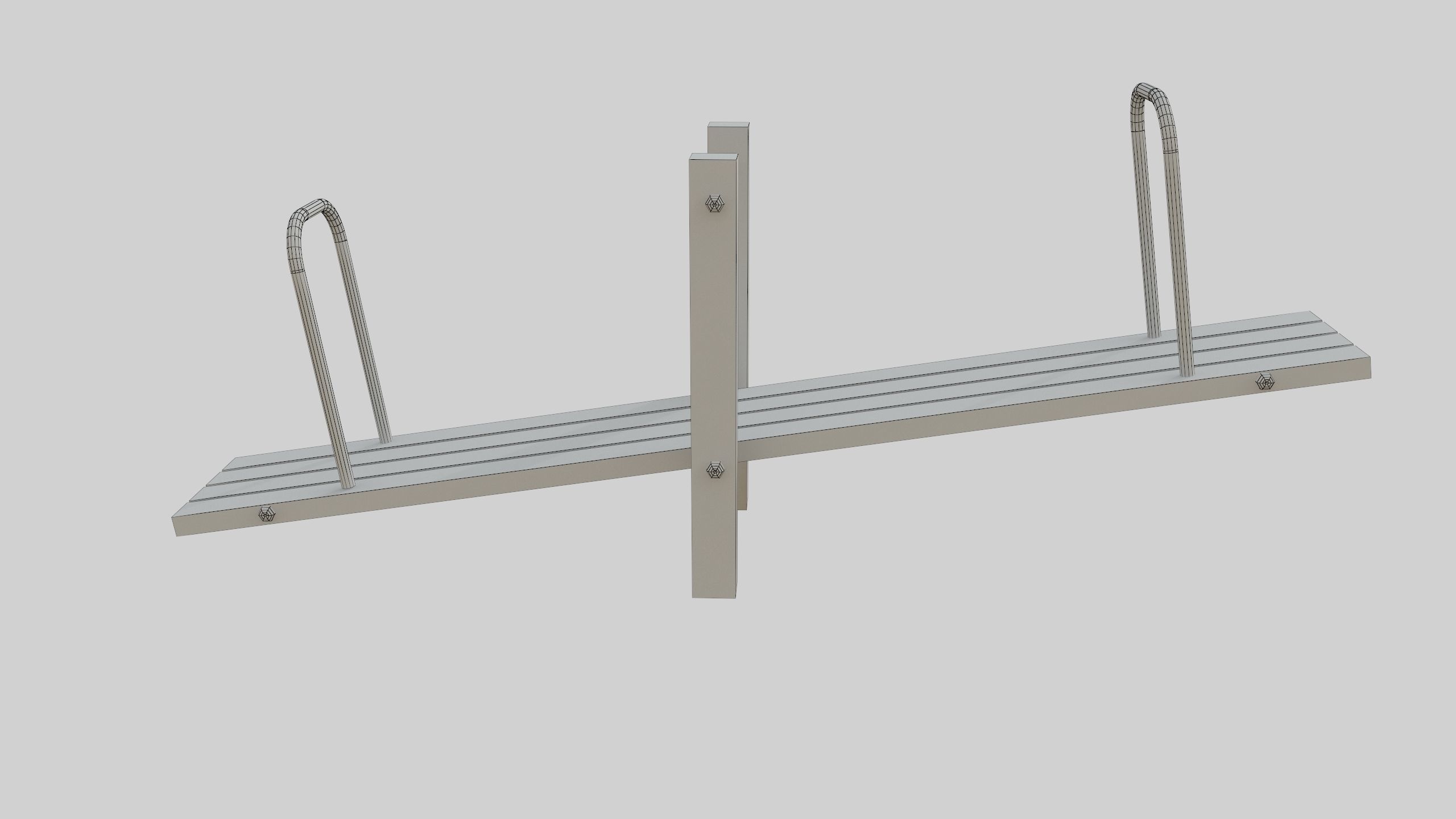 Wooden Seesaw Teeter Totter - 02 Playground Low-poly 3D model_44