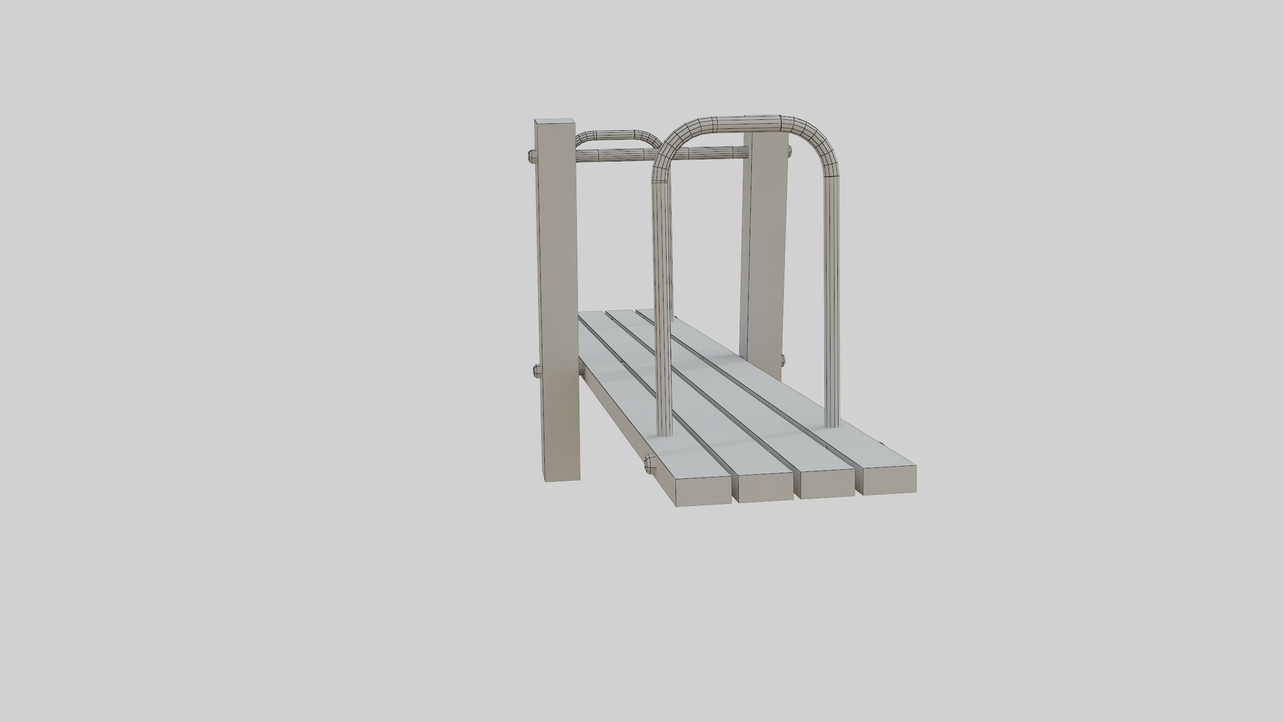 Wooden Seesaw Teeter Totter - 02 Playground Low-poly 3D model_37