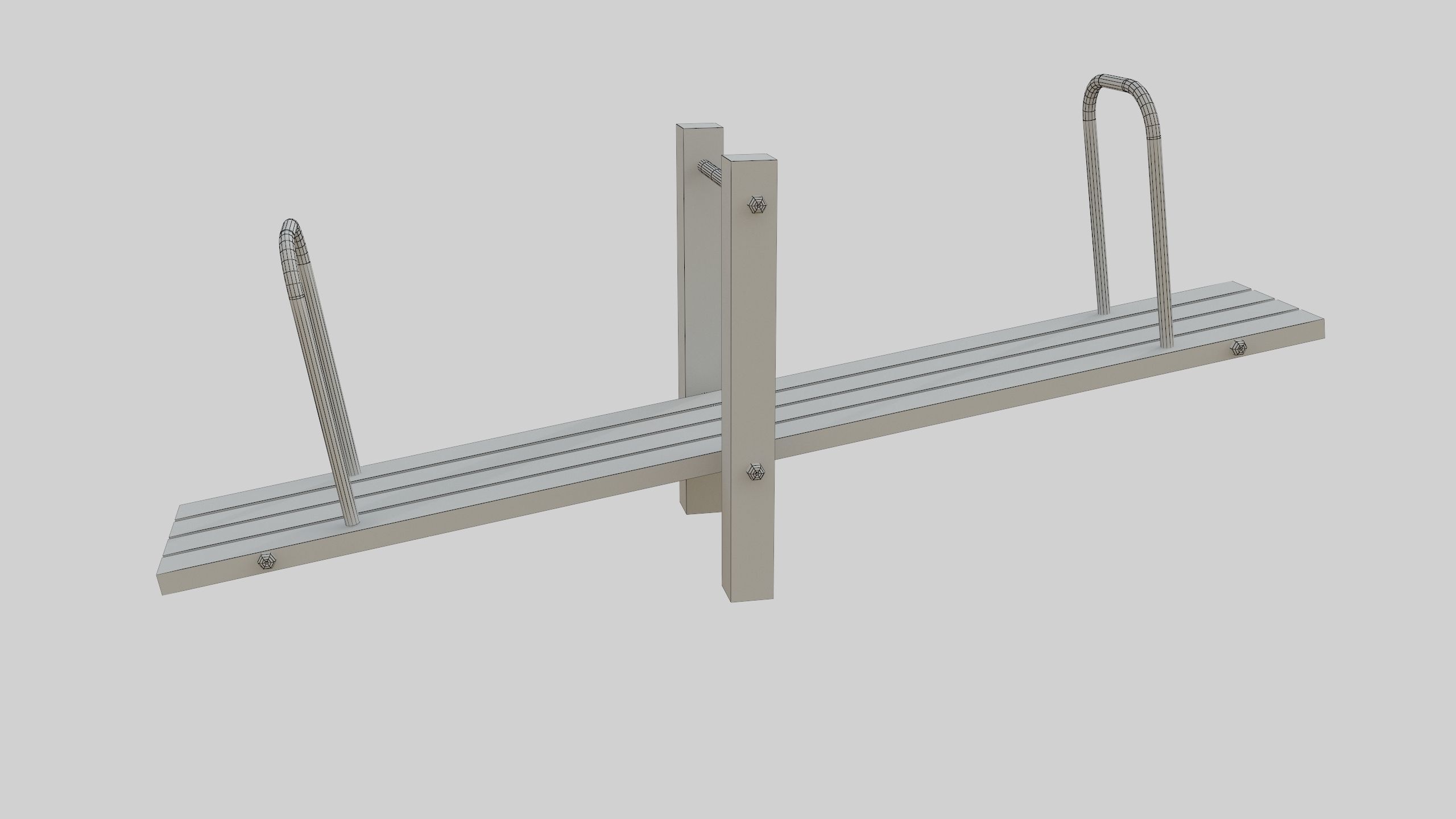 Wooden Seesaw Teeter Totter - 02 Playground Low-poly 3D model_46