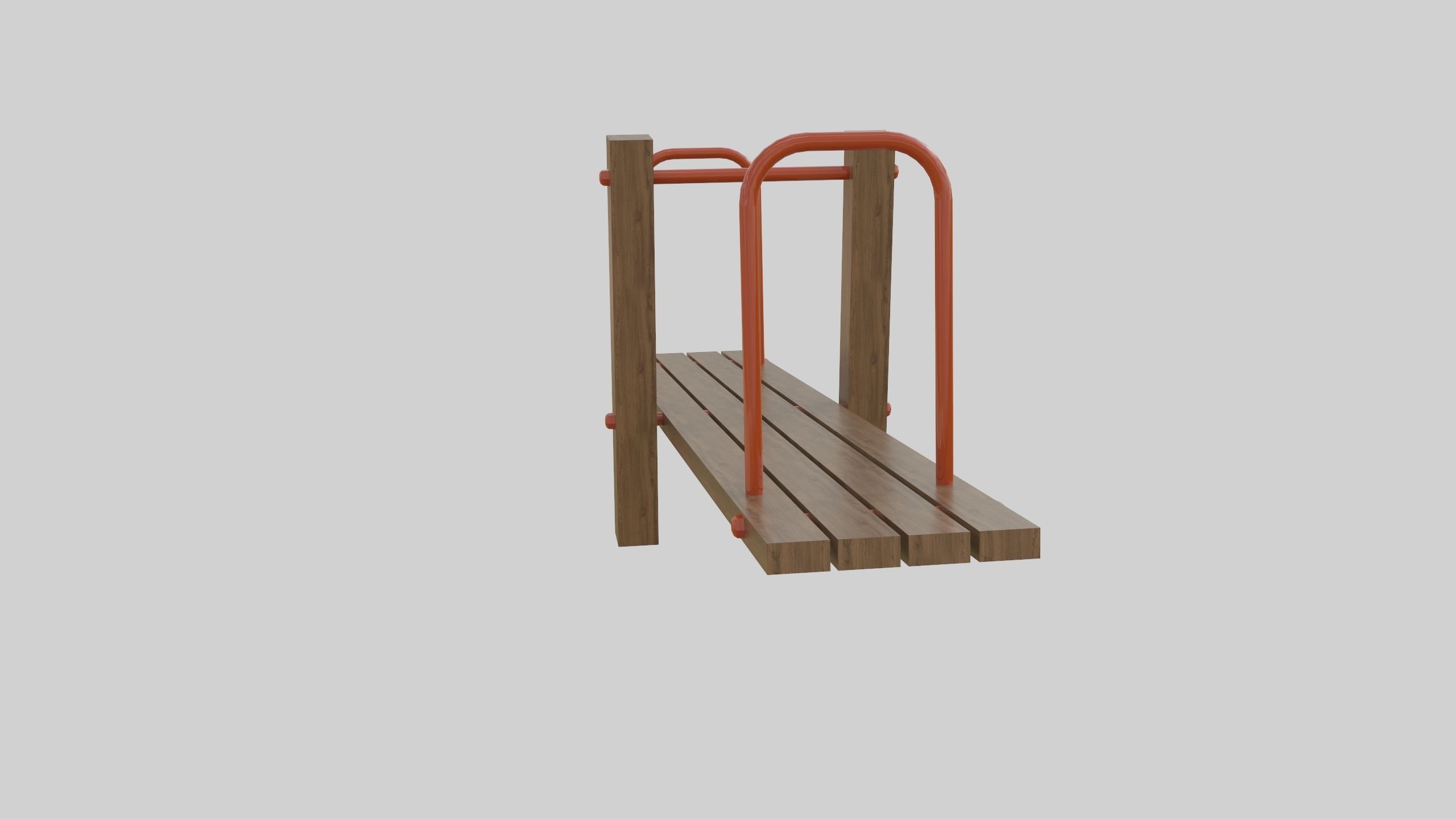 Wooden Seesaw Teeter Totter - 02 Playground Low-poly 3D model_18