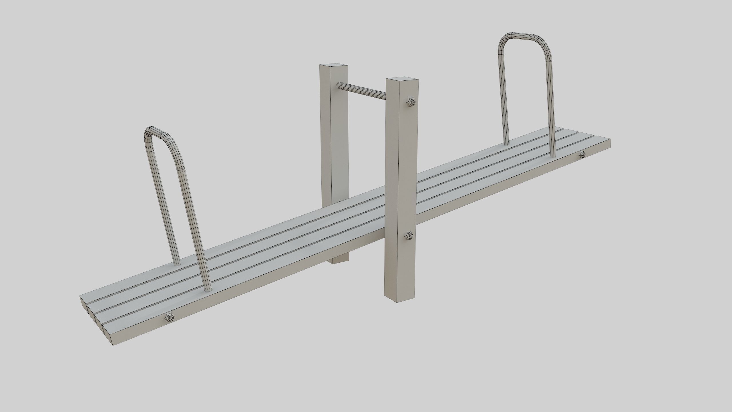 Wooden Seesaw Teeter Totter - 02 Playground Low-poly 3D model_49