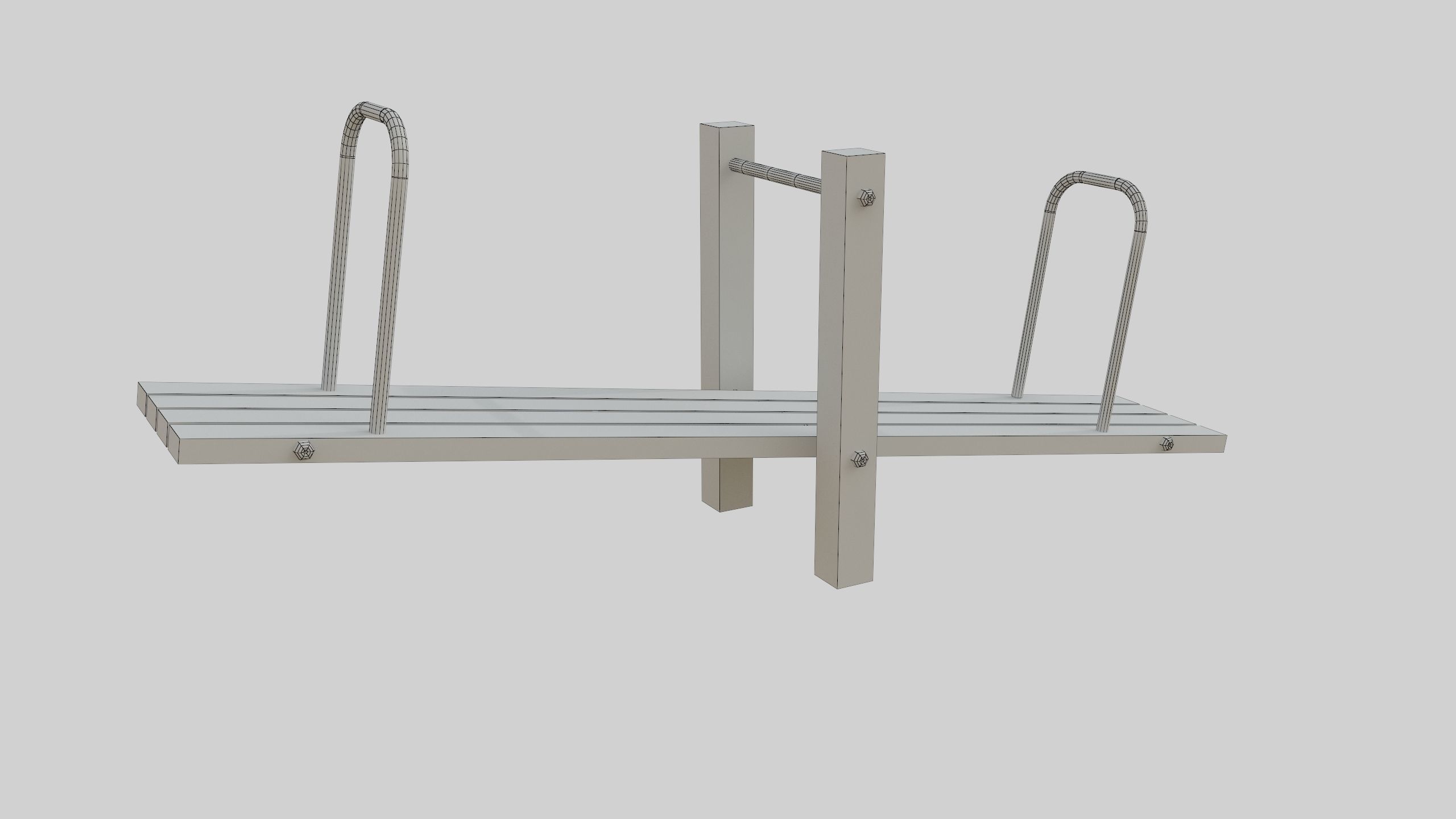 Wooden Seesaw Teeter Totter - 02 Playground Low-poly 3D model_35