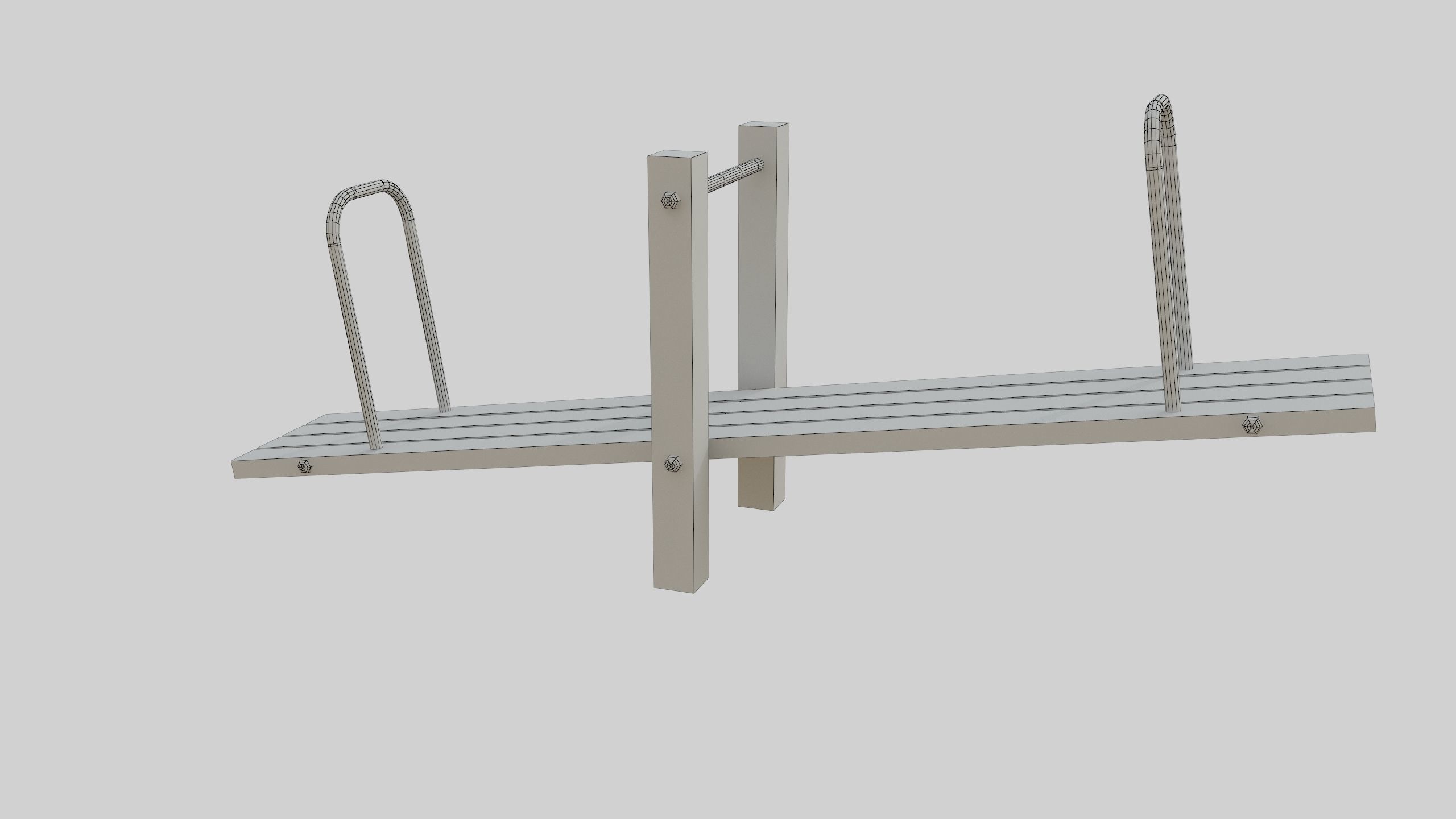 Wooden Seesaw Teeter Totter - 02 Playground Low-poly 3D model_41