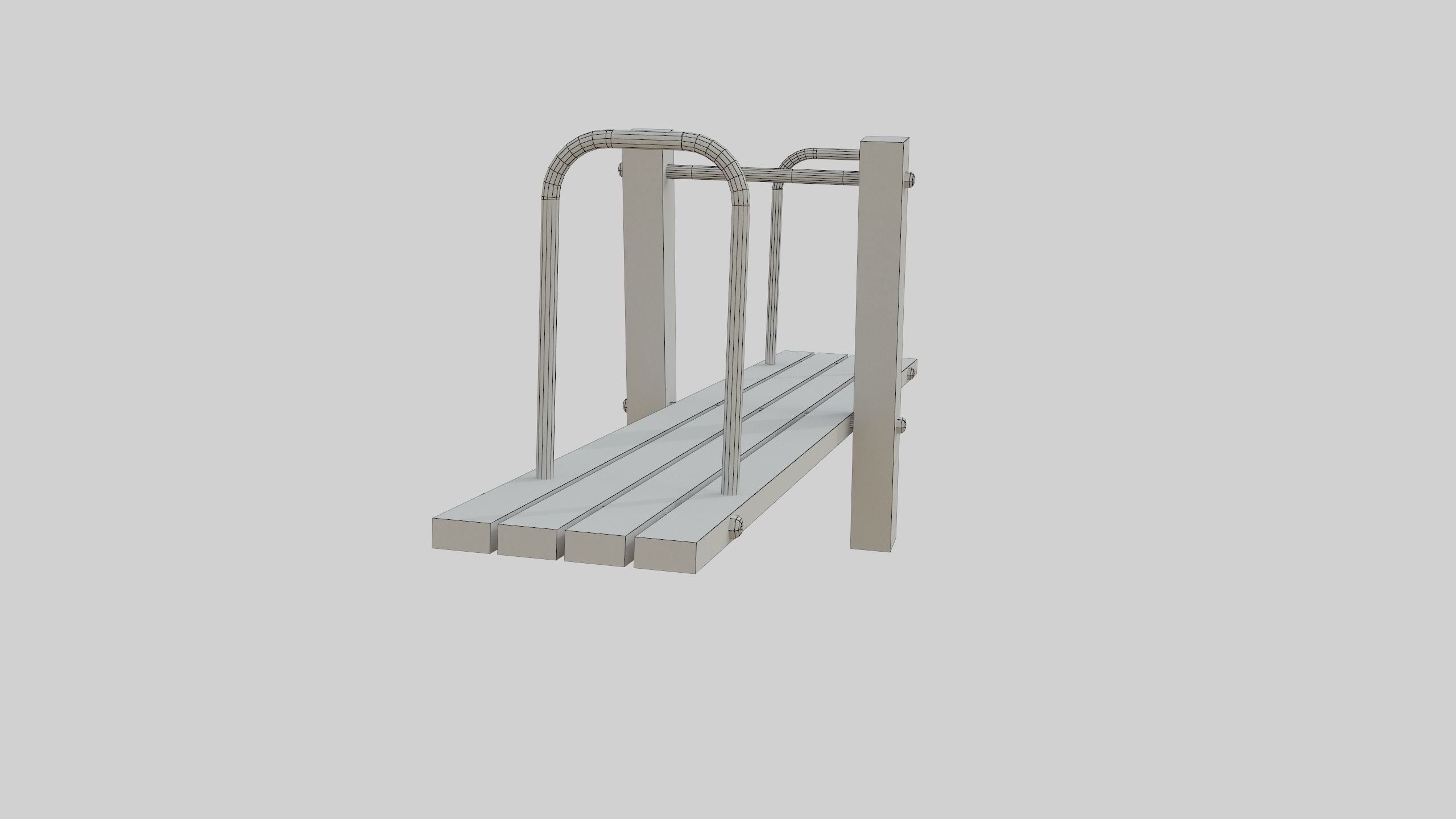 Wooden Seesaw Teeter Totter - 02 Playground Low-poly 3D model_36