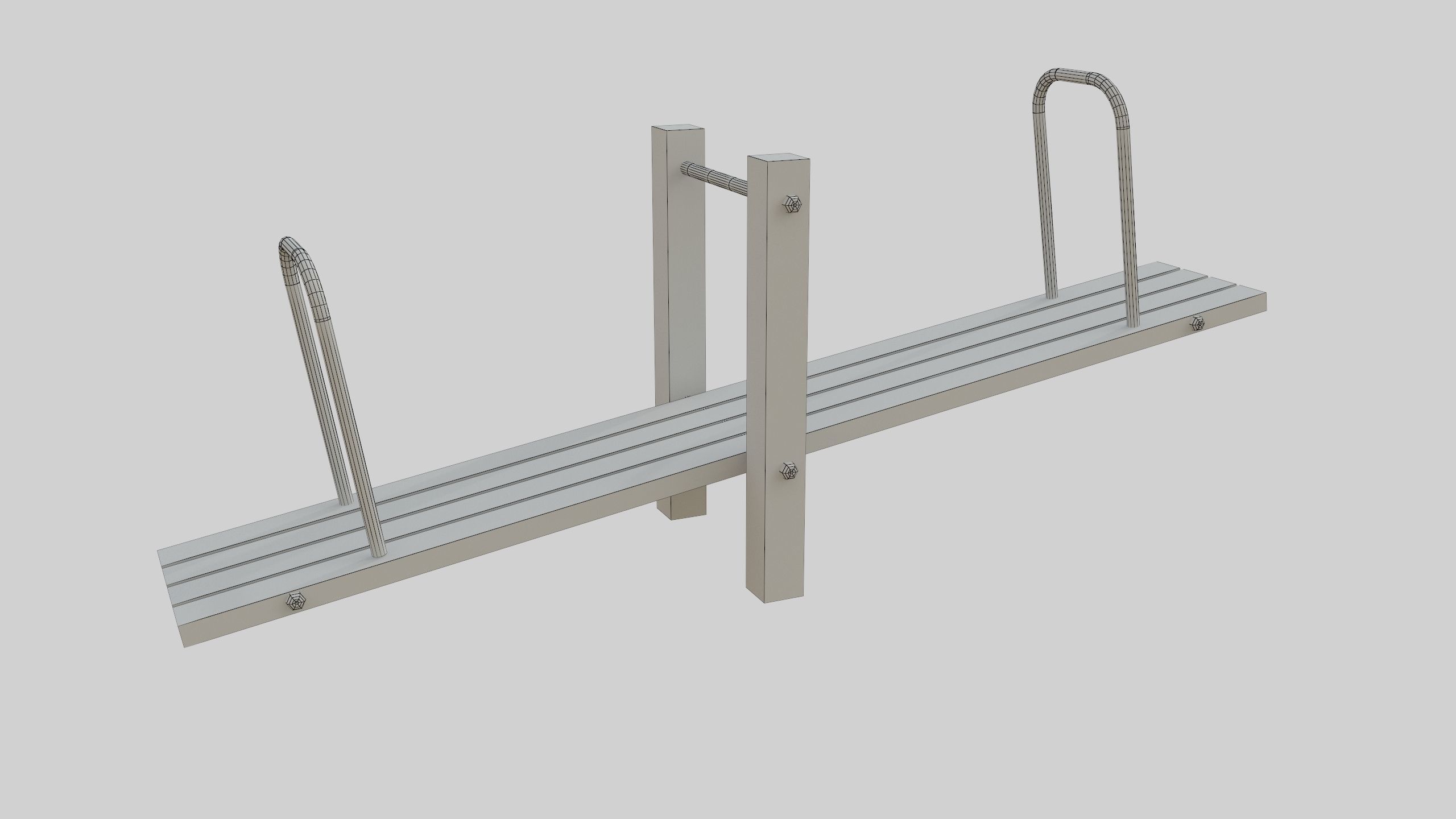 Wooden Seesaw Teeter Totter - 02 Playground Low-poly 3D model_48