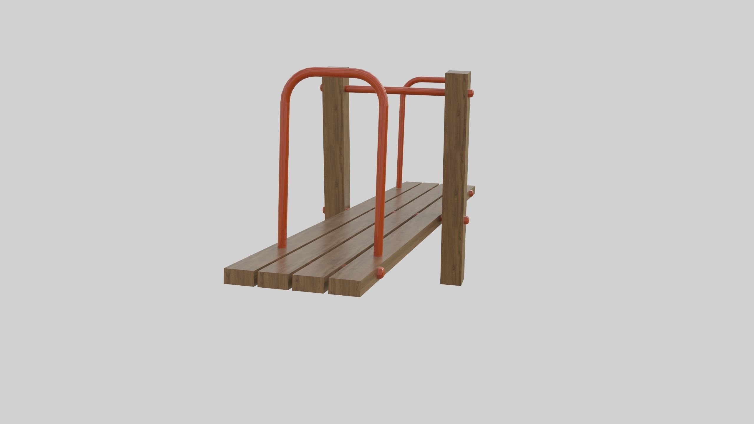 Wooden Seesaw Teeter Totter - 02 Playground Low-poly 3D model_15