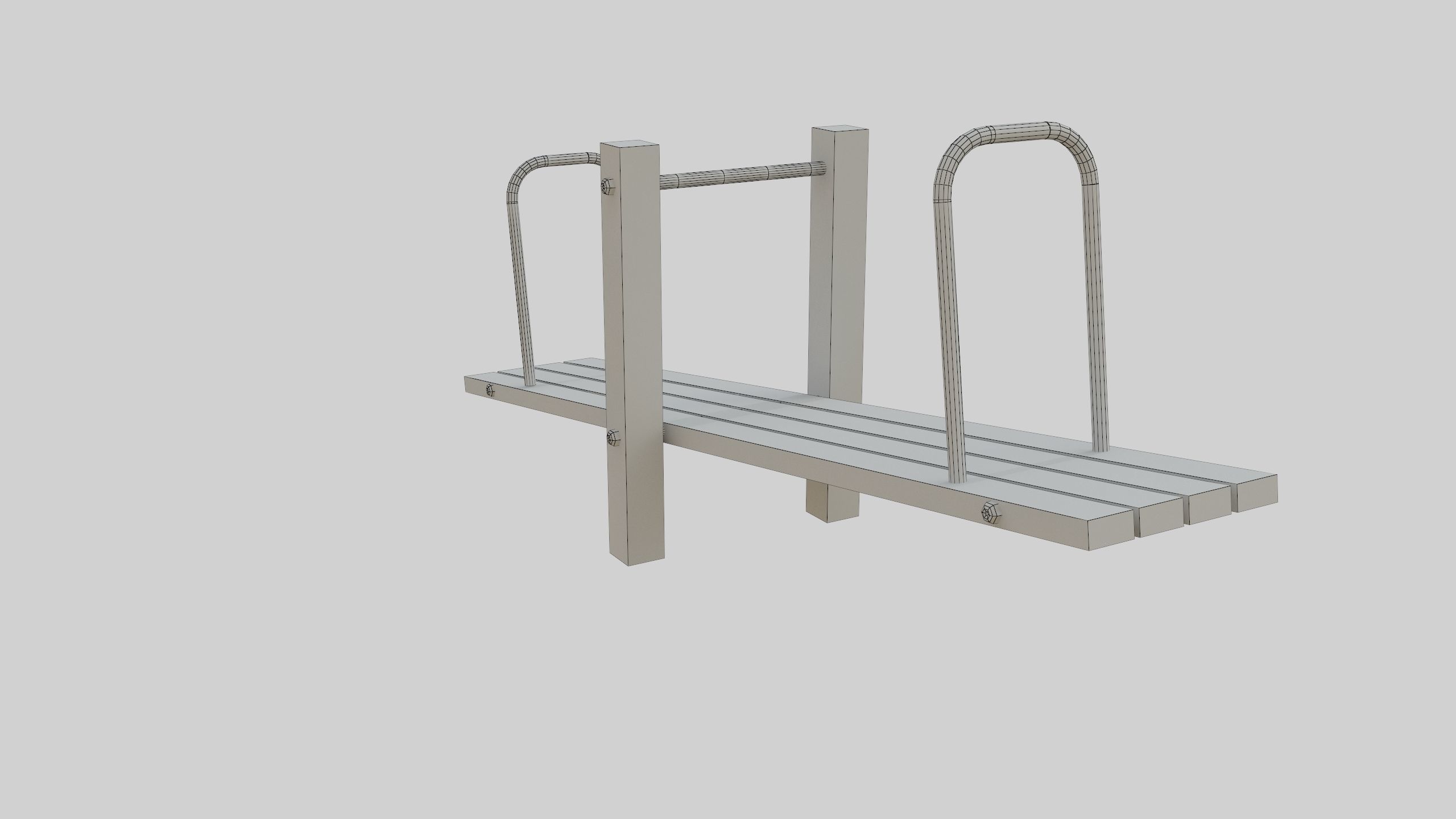 Wooden Seesaw Teeter Totter - 02 Playground Low-poly 3D model_38