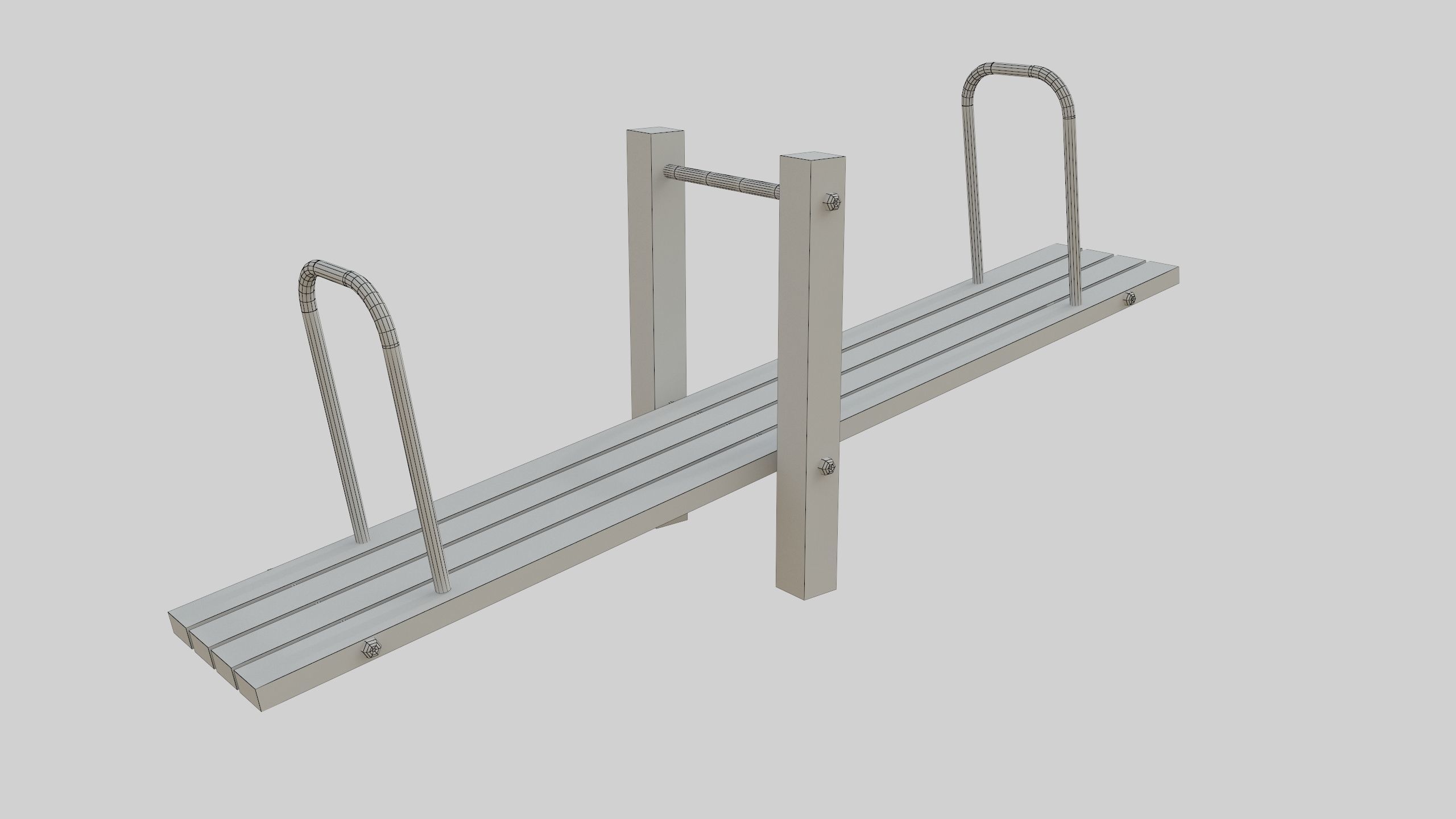 Wooden Seesaw Teeter Totter - 02 Playground Low-poly 3D model_47