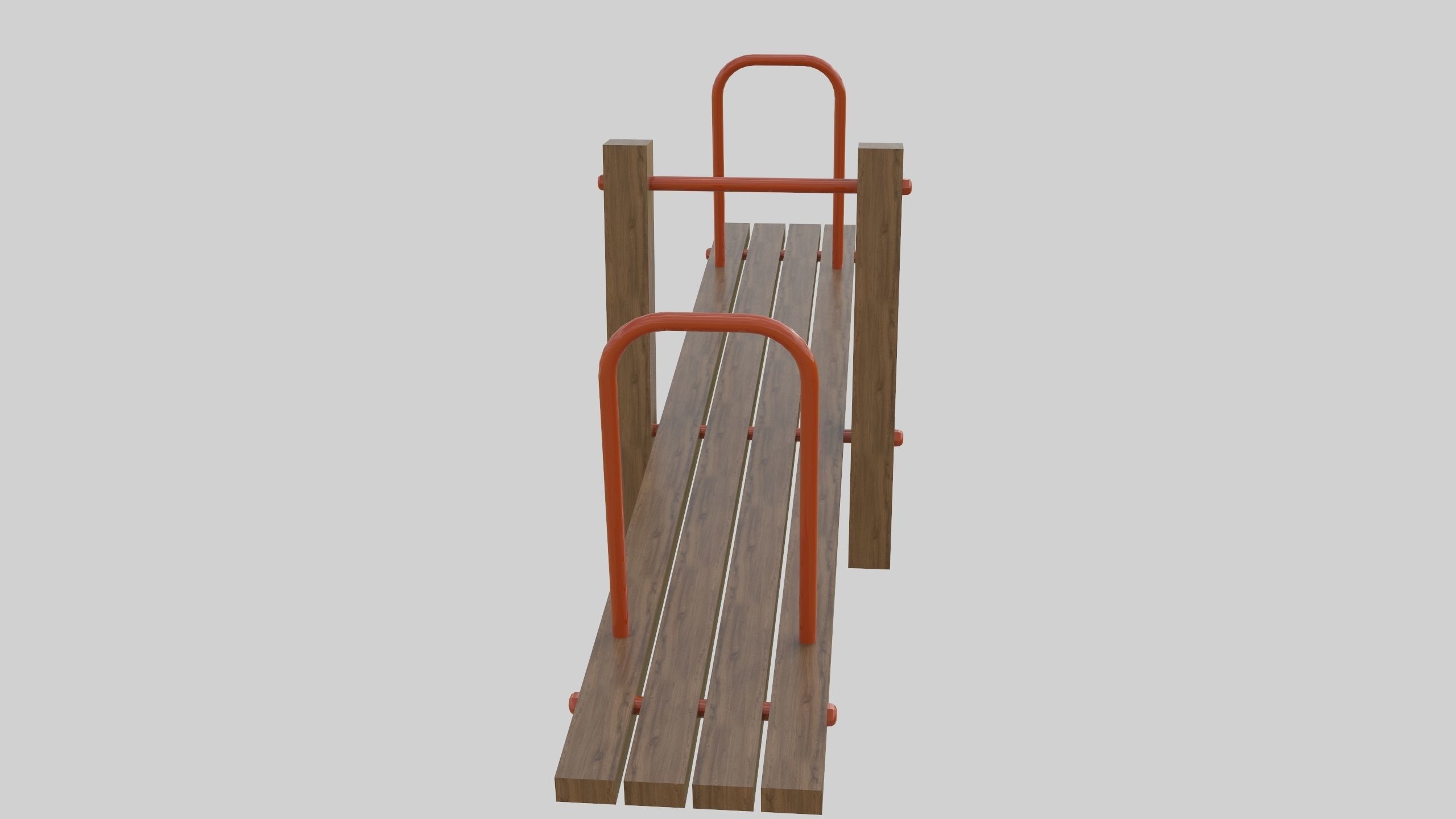 Wooden Seesaw Teeter Totter - 02 Playground Low-poly 3D model_13