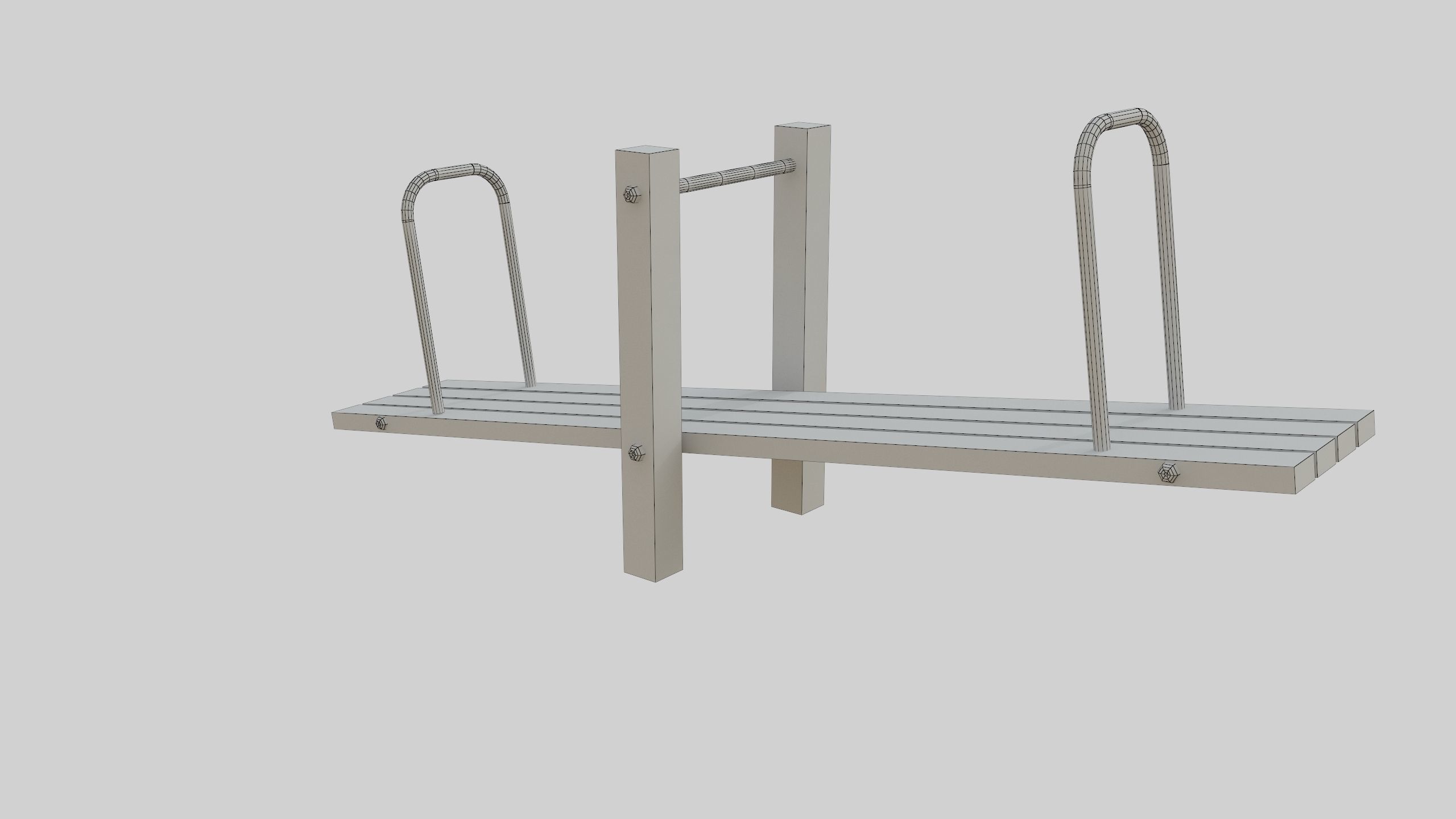 Wooden Seesaw Teeter Totter - 02 Playground Low-poly 3D model_42