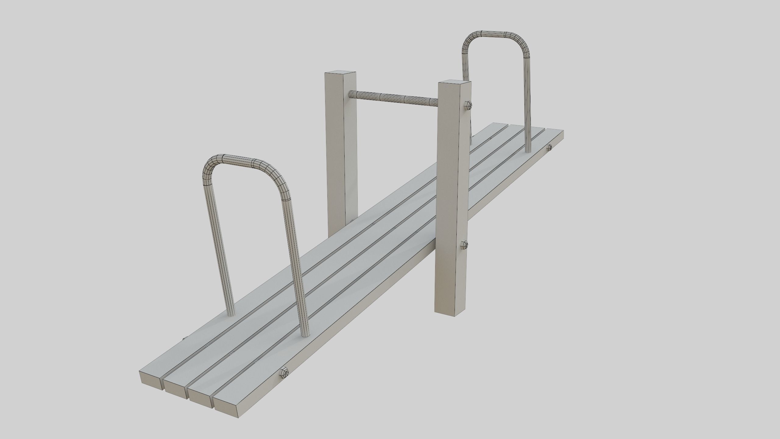 Wooden Seesaw Teeter Totter - 02 Playground Low-poly 3D model_29