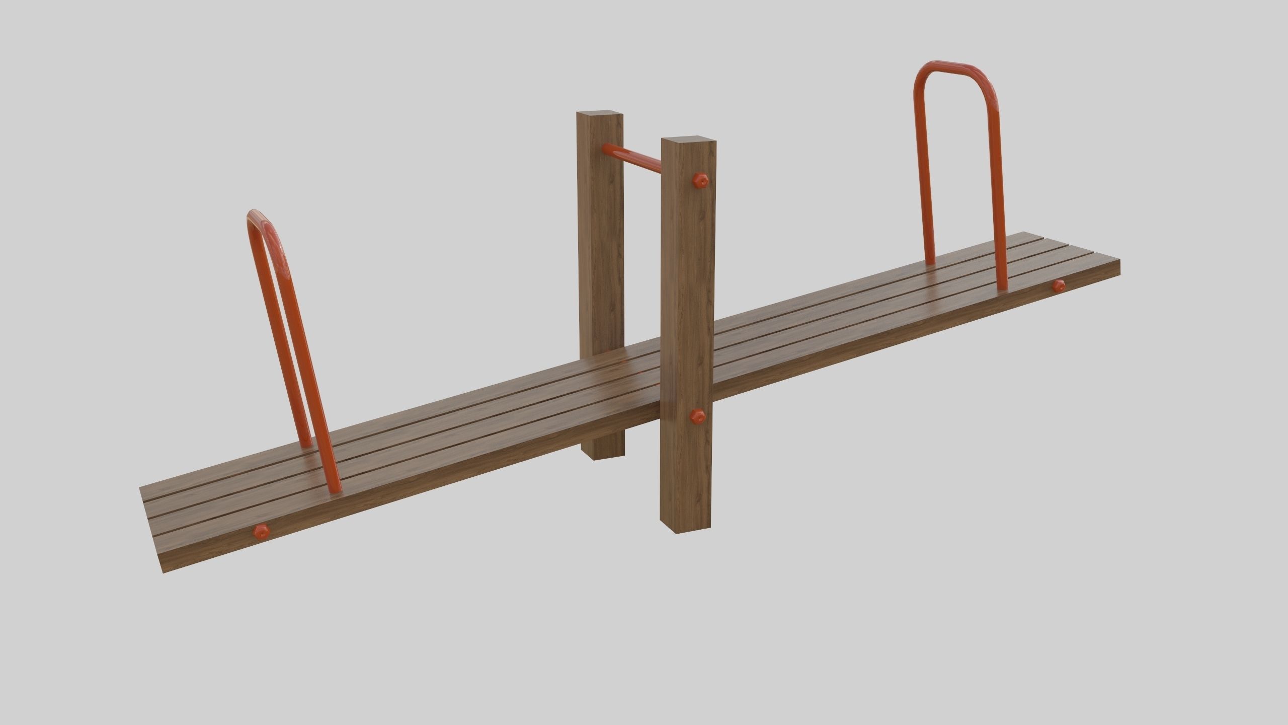 Wooden Seesaw Teeter Totter - 02 Playground Low-poly 3D model_23