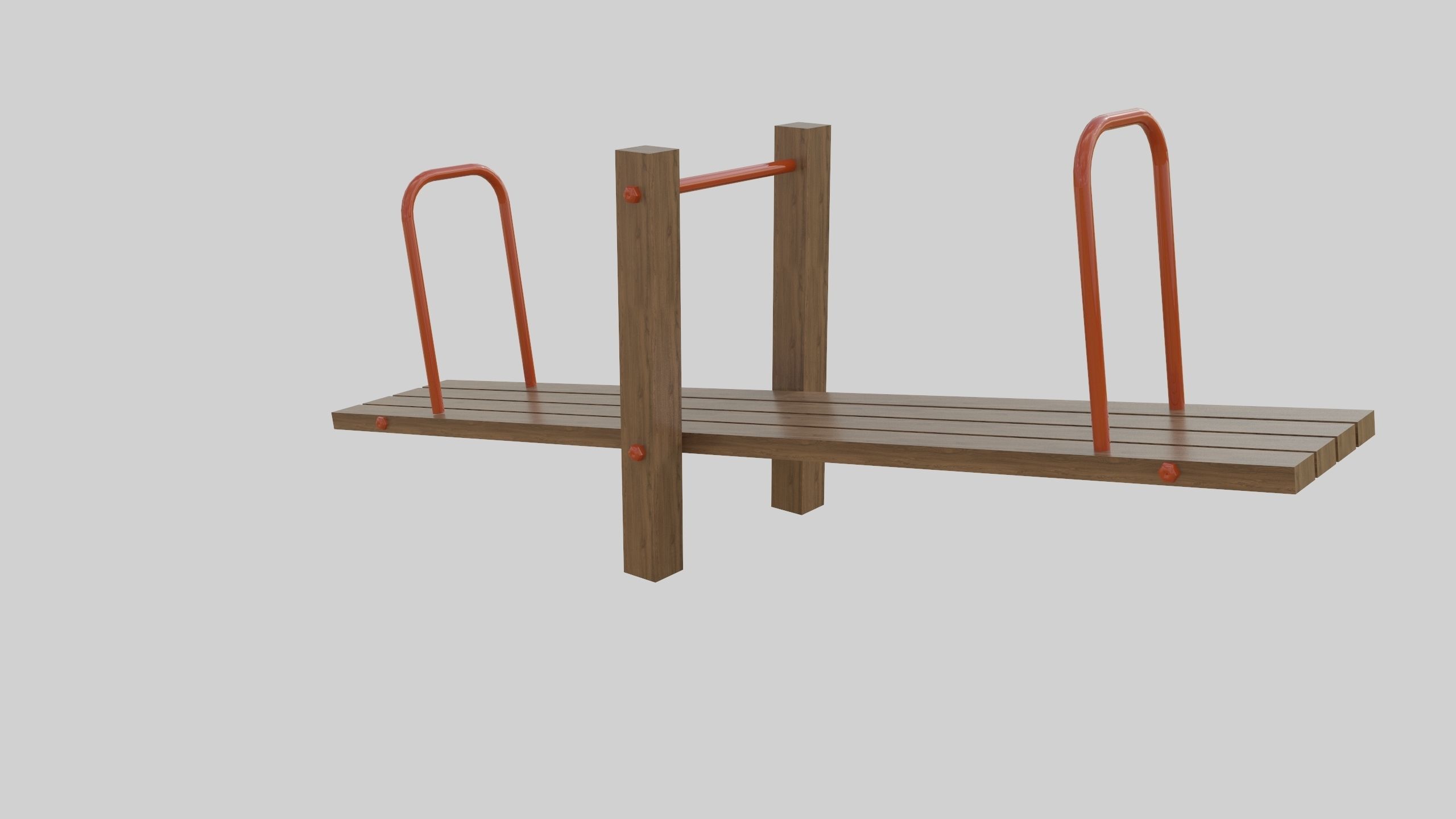 Wooden Seesaw Teeter Totter - 02 Playground Low-poly 3D model_25