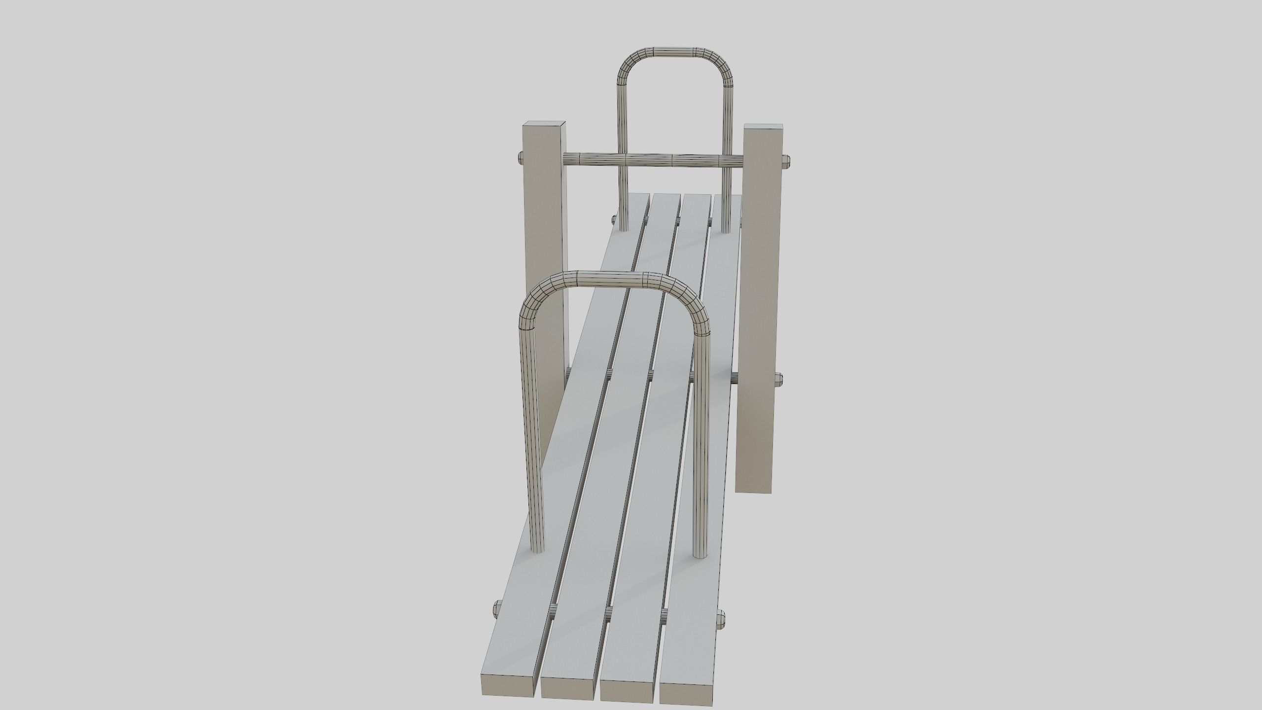 Wooden Seesaw Teeter Totter - 02 Playground Low-poly 3D model_34