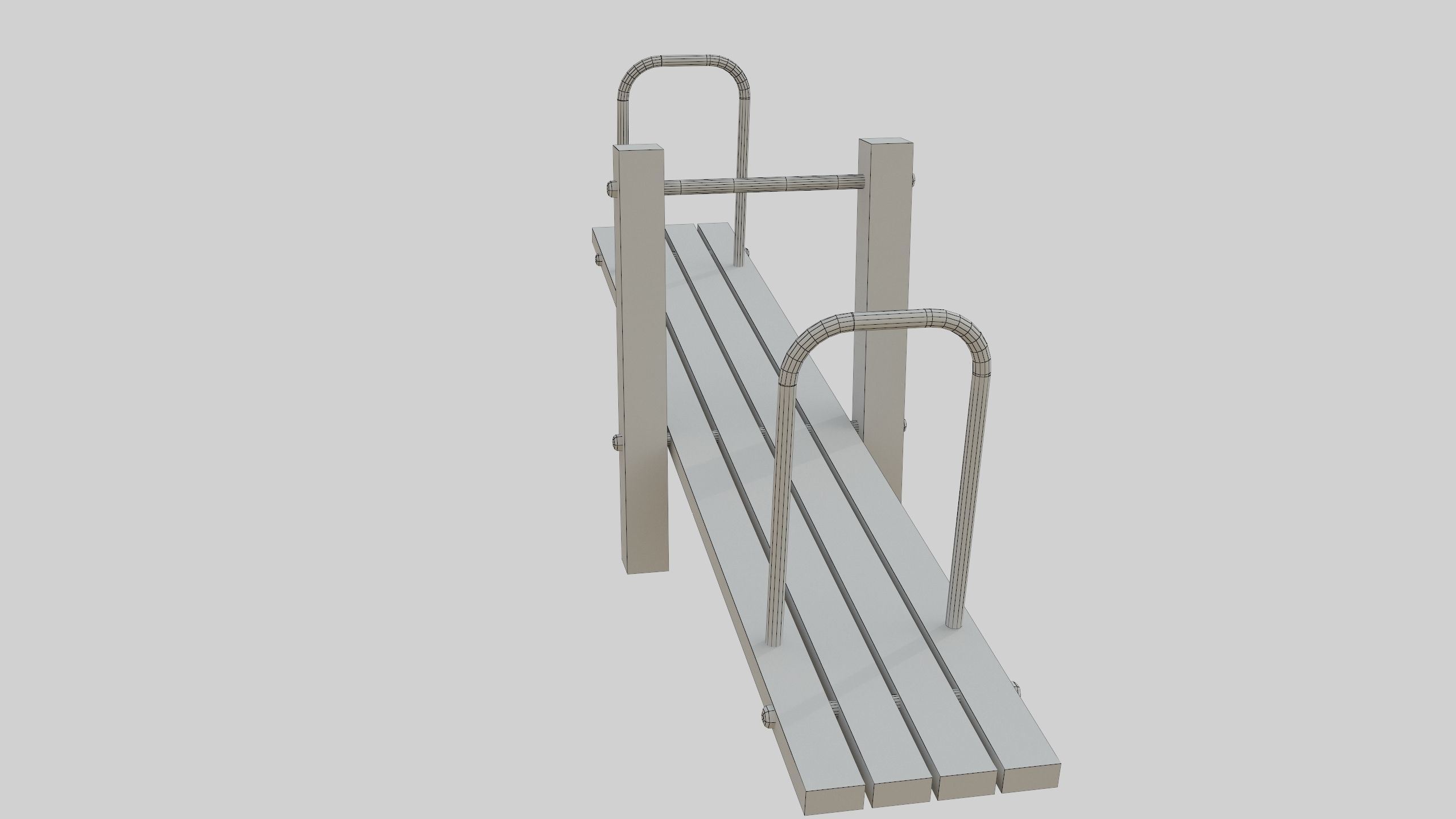Wooden Seesaw Teeter Totter - 02 Playground Low-poly 3D model_31