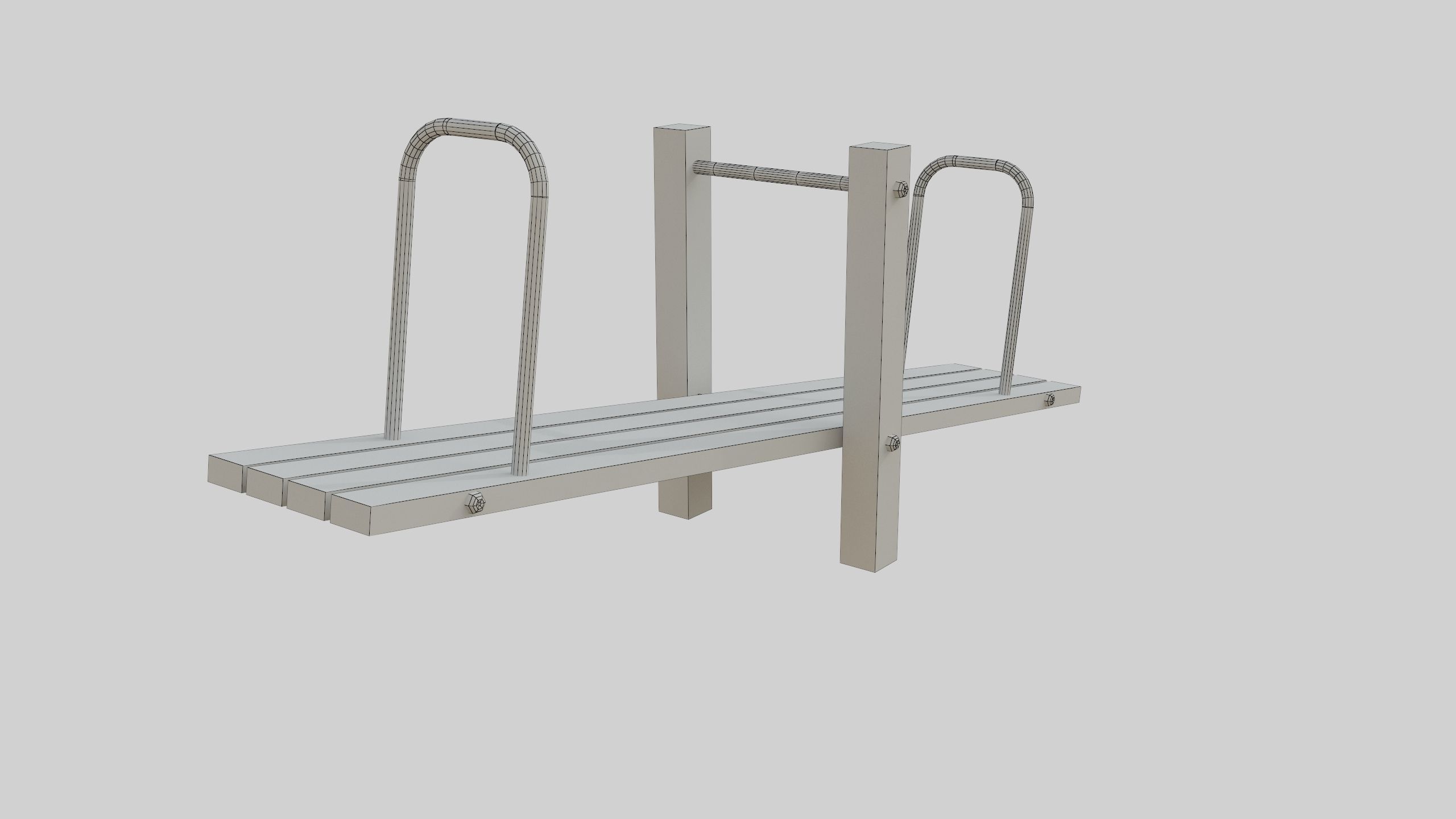 Wooden Seesaw Teeter Totter - 02 Playground Low-poly 3D model_40