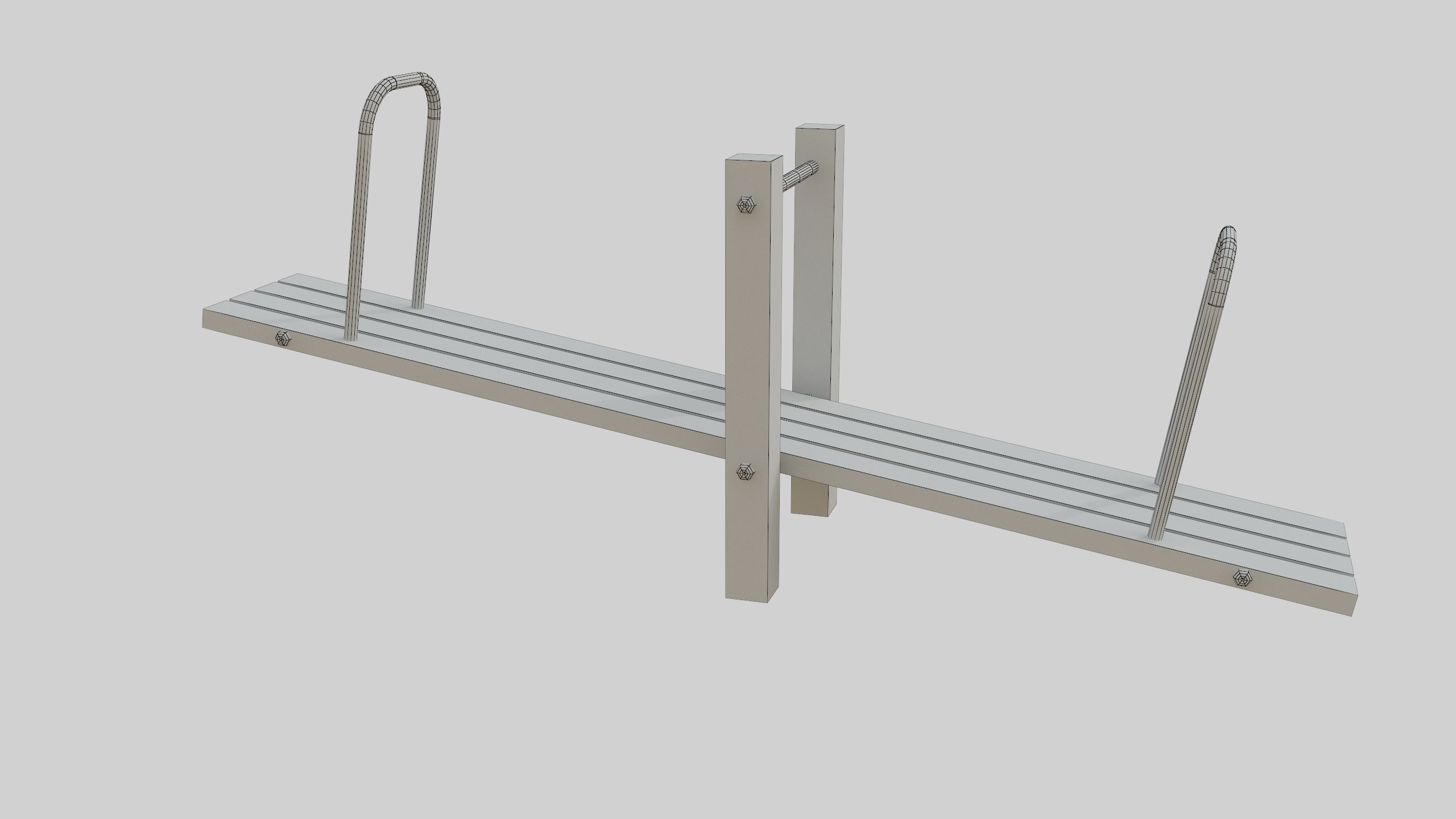 Wooden Seesaw Teeter Totter - 02 Playground Low-poly 3D model_43