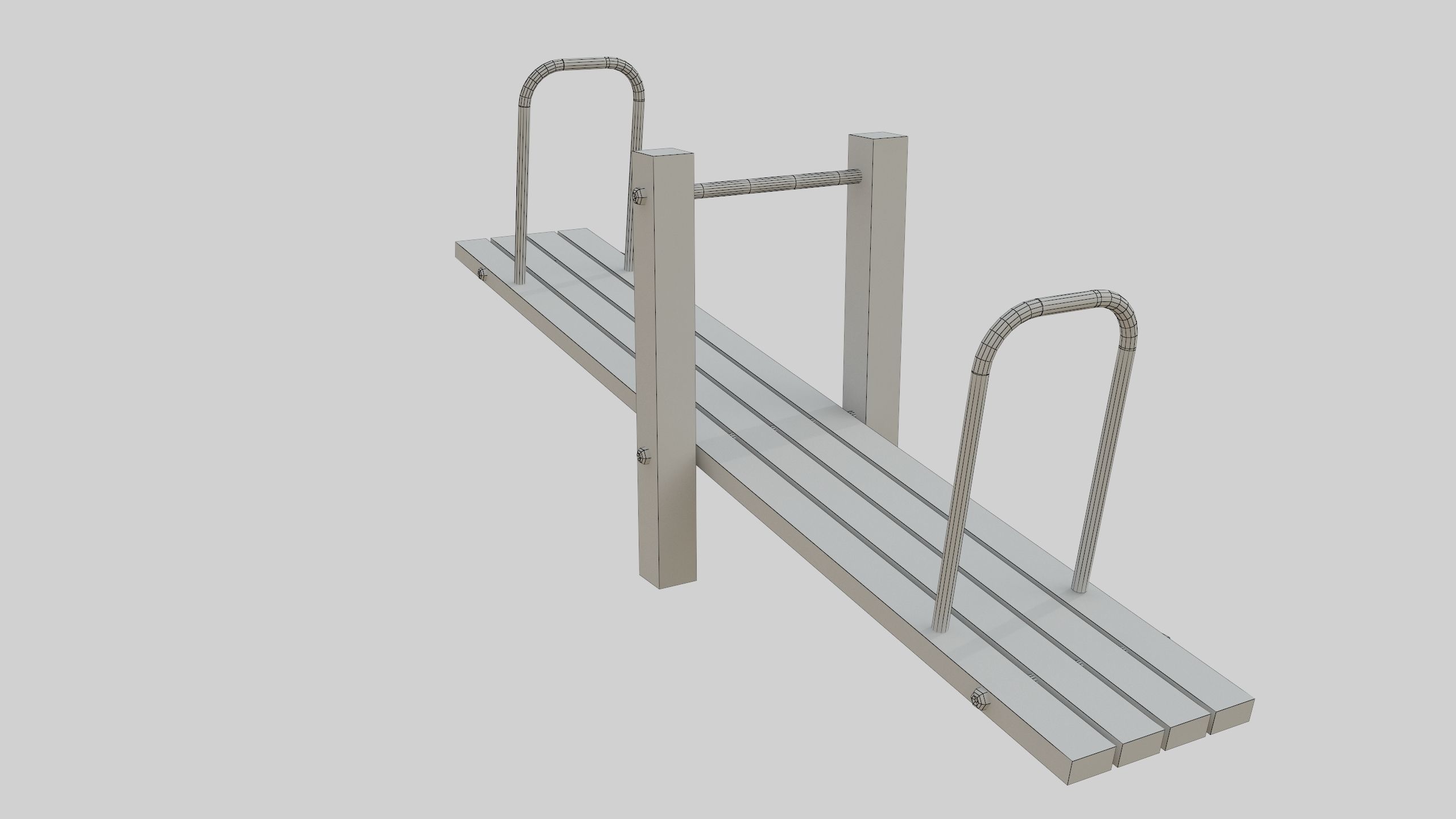 Wooden Seesaw Teeter Totter - 02 Playground Low-poly 3D model_33