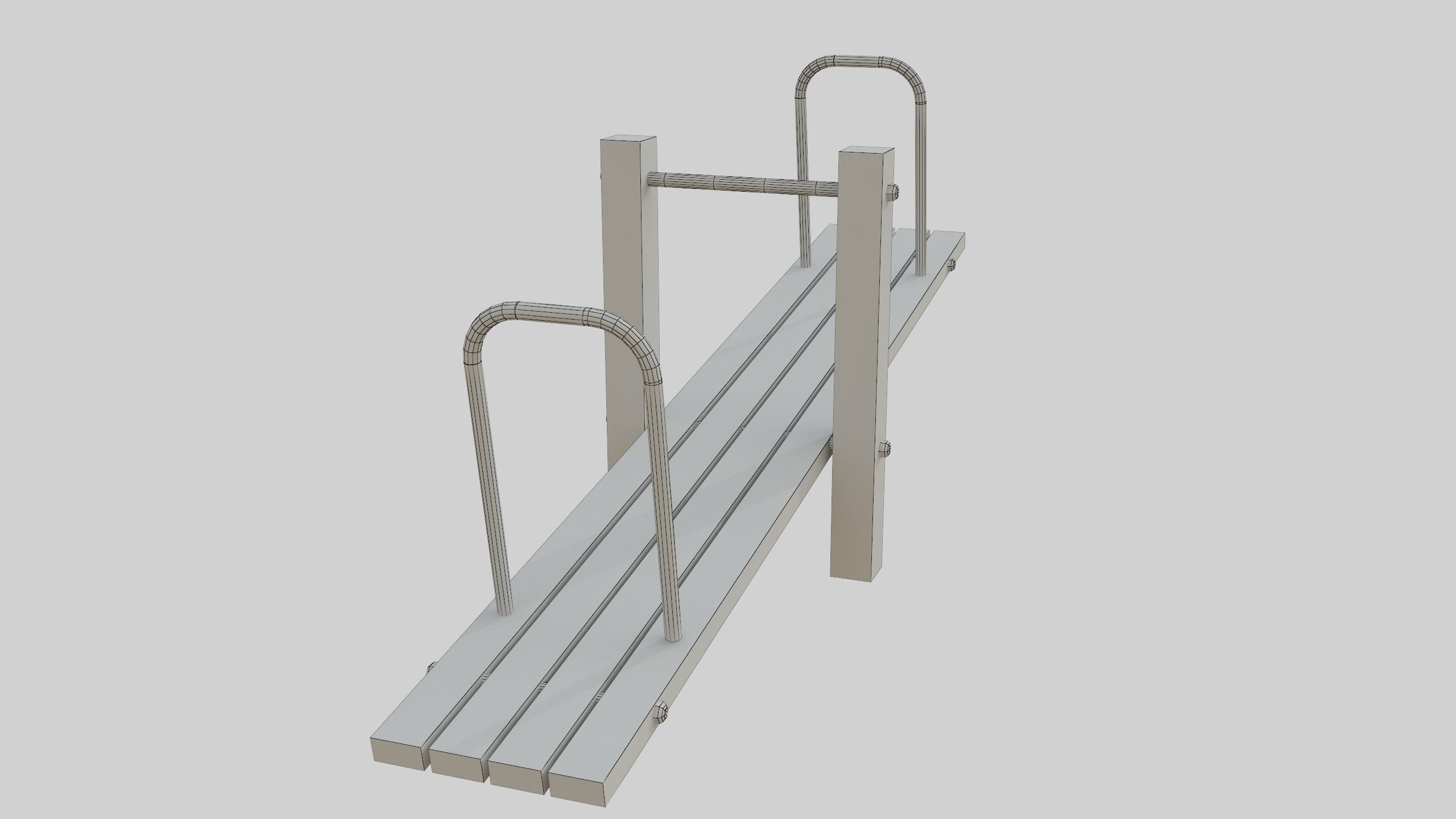 Wooden Seesaw Teeter Totter - 02 Playground Low-poly 3D model_32