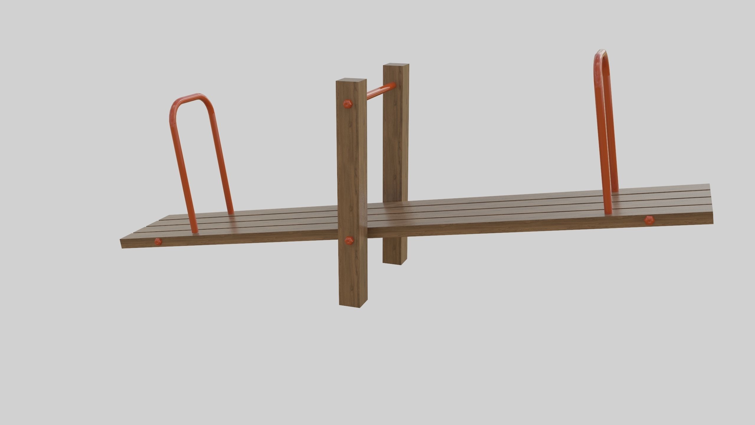 Wooden Seesaw Teeter Totter - 02 Playground Low-poly 3D model_20