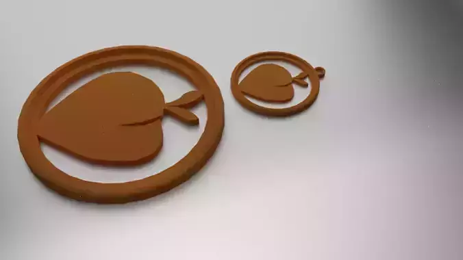 Glass Coaster Peach and pendant