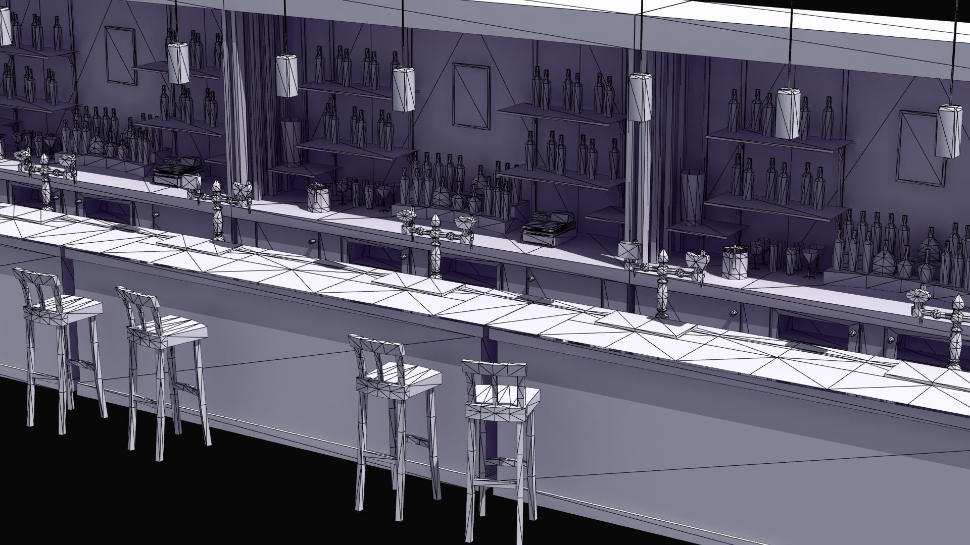 Modern Bar 3D model_2