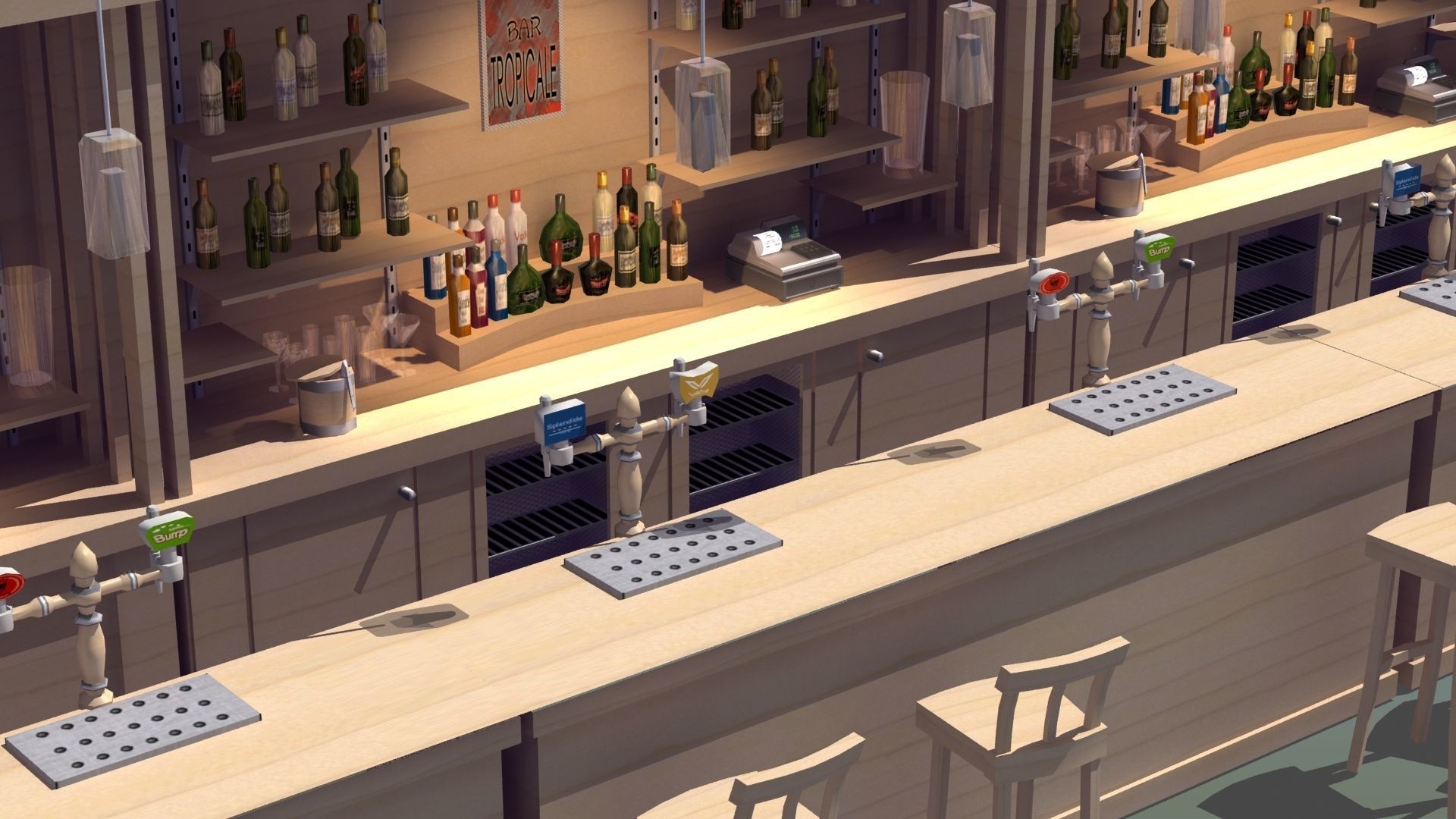 Modern Bar 3D model_3