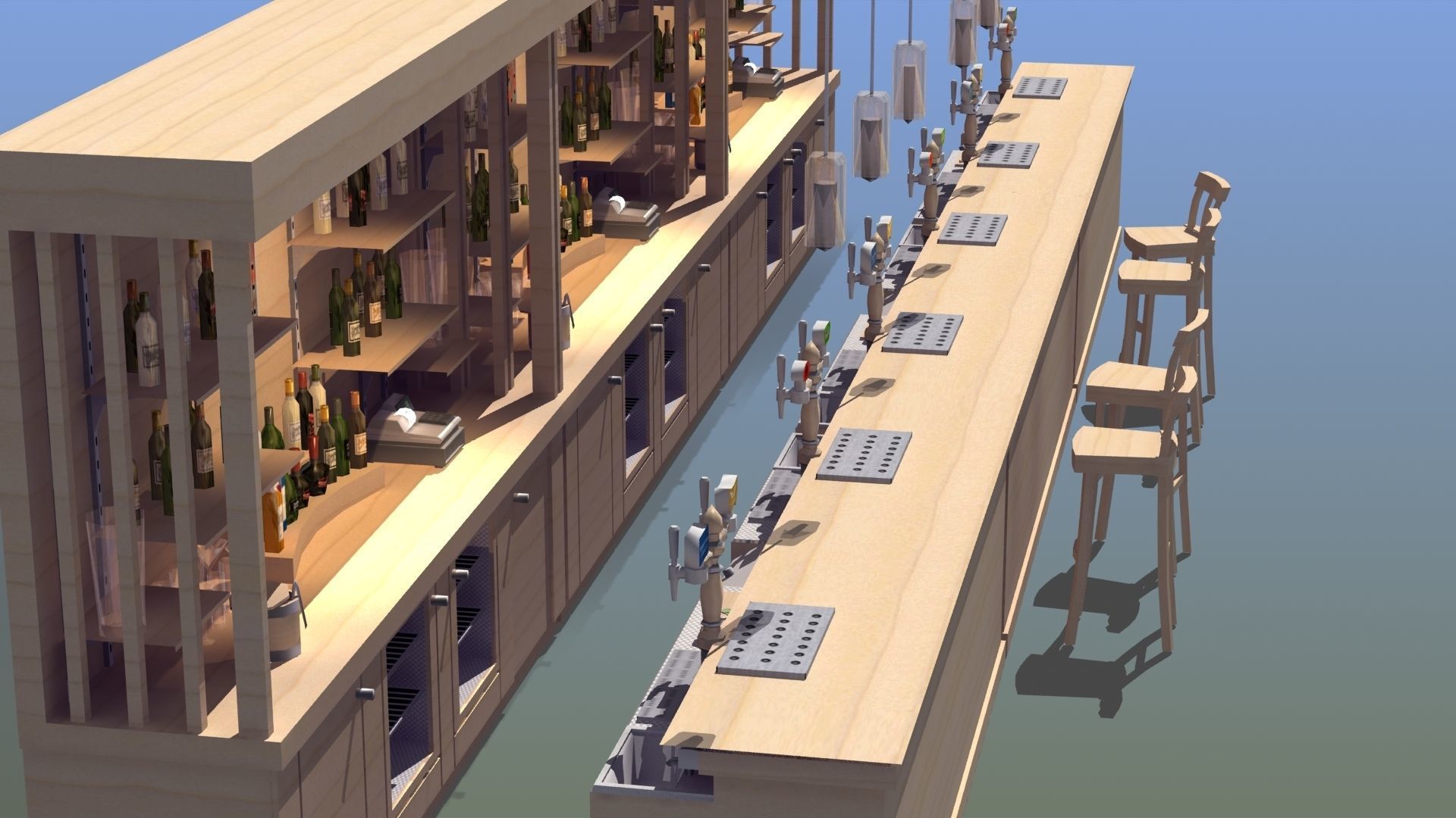 Modern Bar 3D model_1