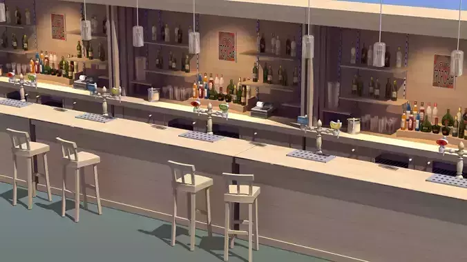 Modern Bar 3D model