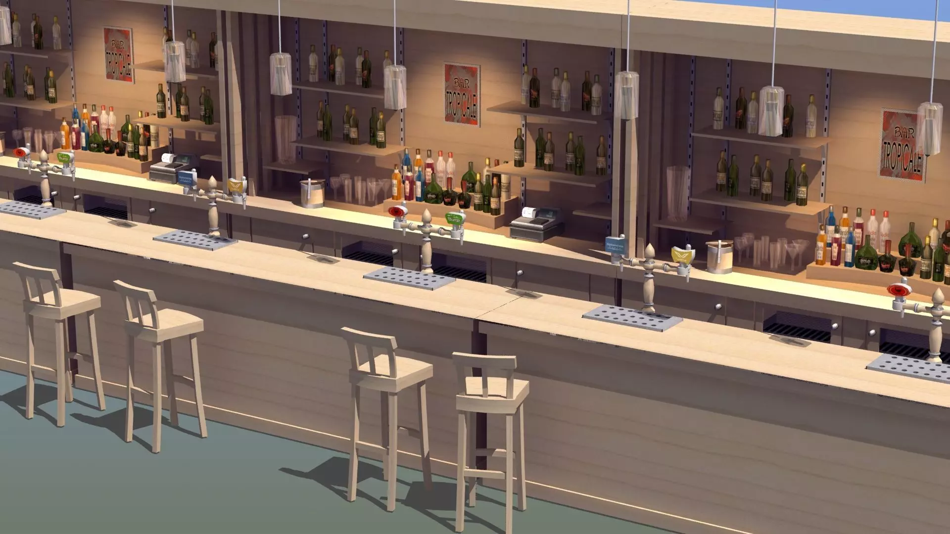 Modern Bar 3D model_0