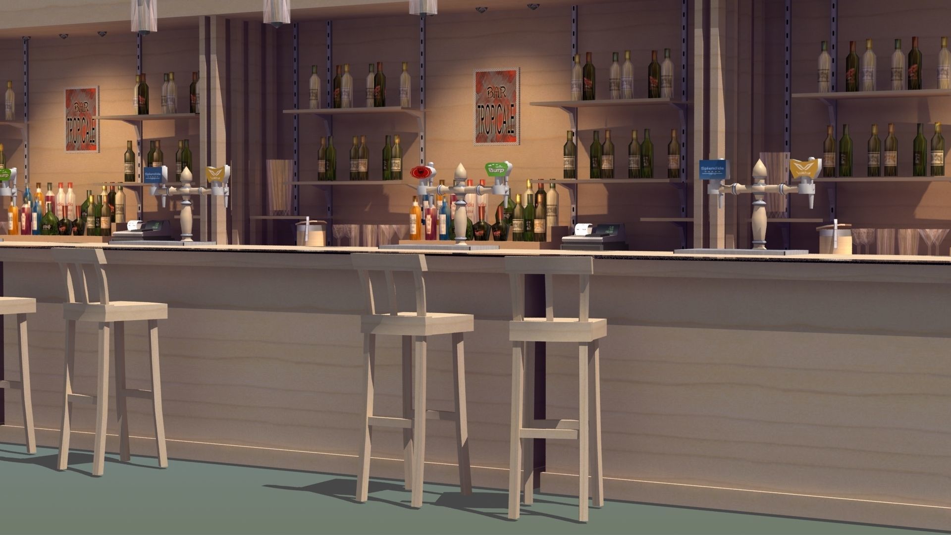 Modern Bar 3D model_12