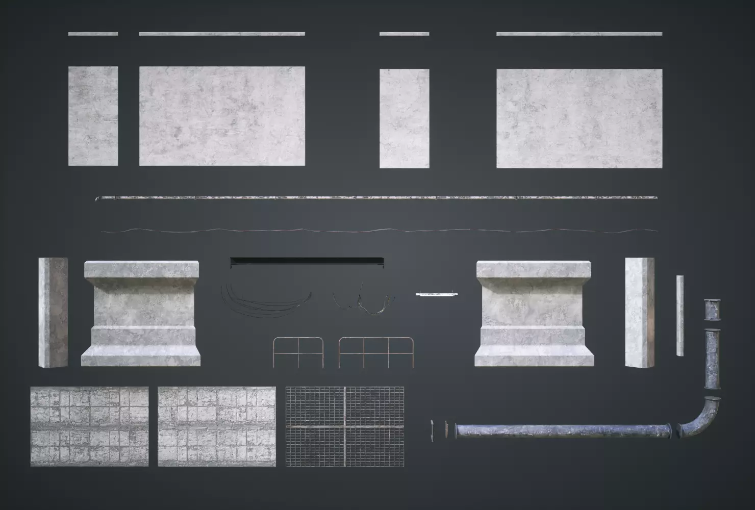 Sewers Modular Setup Low-poly 3D model_0