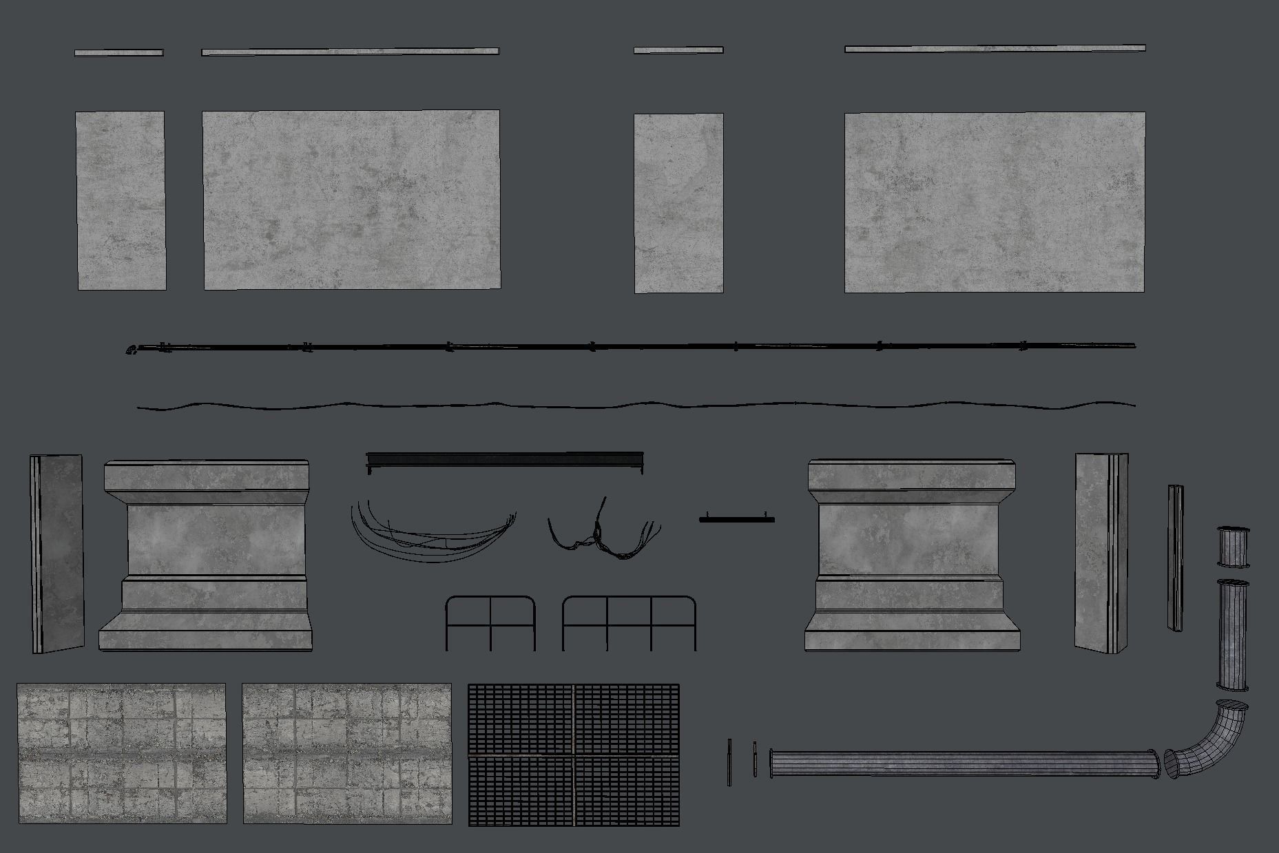 Sewers Modular Setup Low-poly 3D model_6