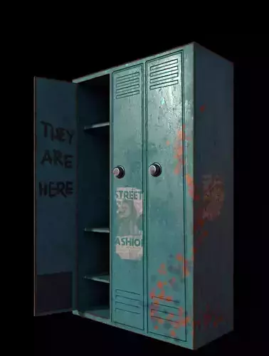 locker with graffiti Low-poly 3D model