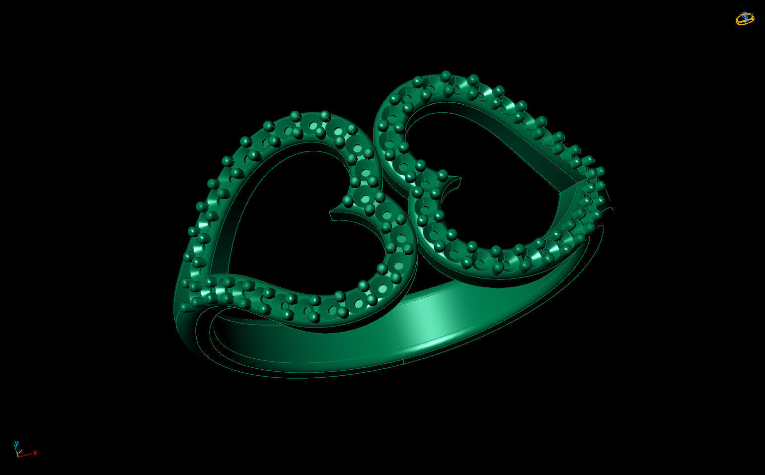 Heart ring Valentines Day 3D print model_2