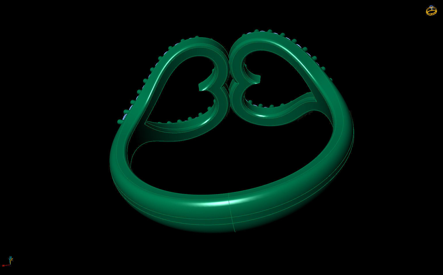 Heart ring Valentines Day 3D print model_3