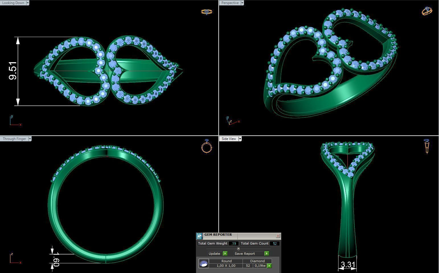 Heart ring Valentines Day 3D print model_1