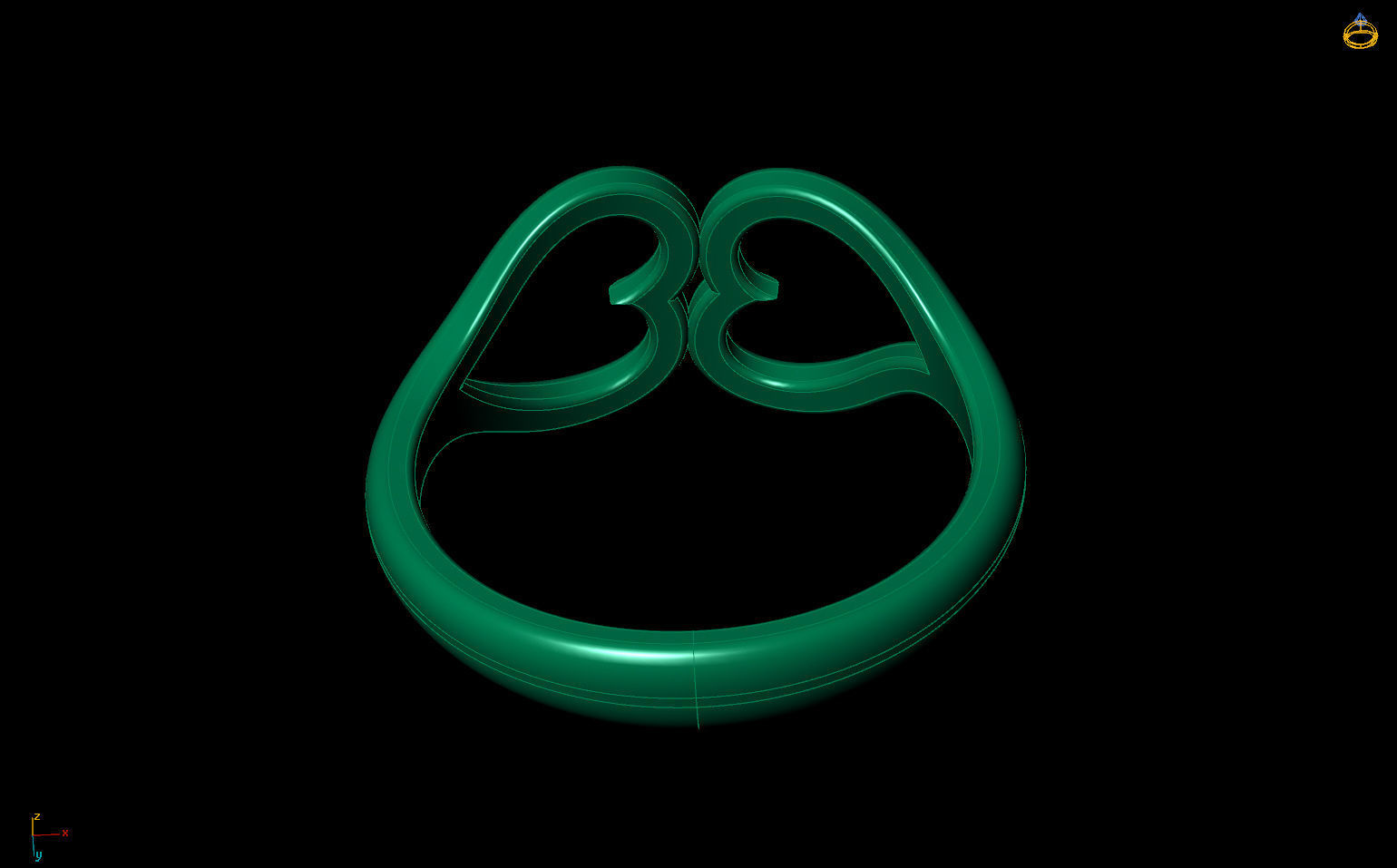 Heart ring Valentines Day 3D print model_2